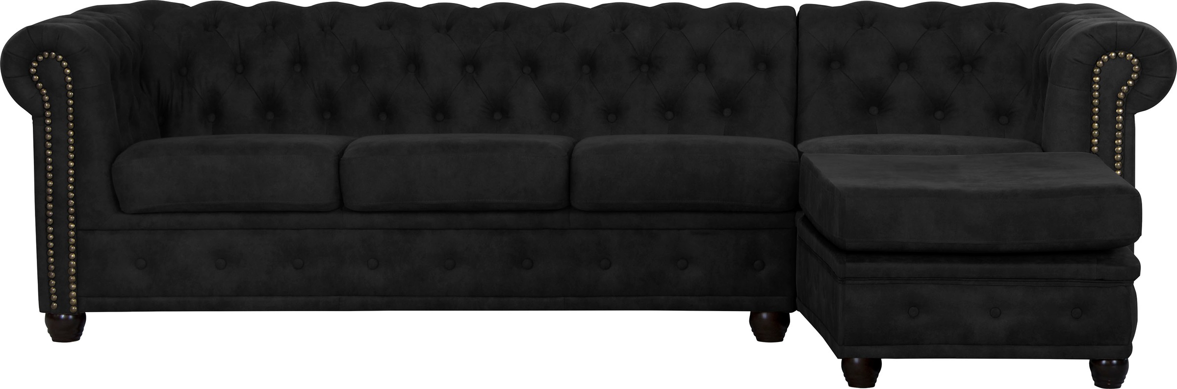 Home affaire Chesterfield-Sofa »Rysum L-Form«, Chesterfield-Optik mit Ottomanen-Abschluß