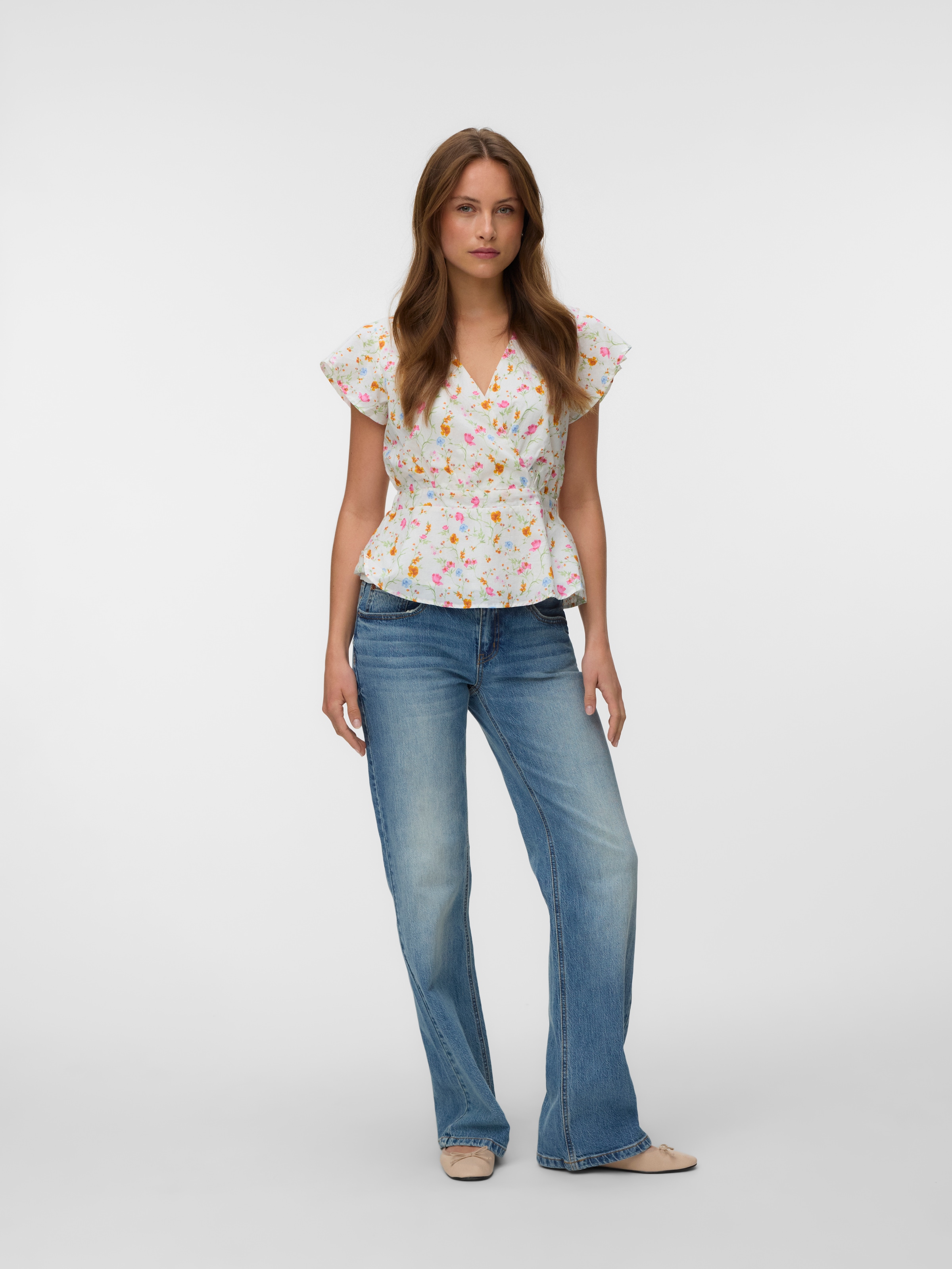 Vero Moda Rüschenbluse »VMSIV IVANA CS TOP WVN« Baumwolle