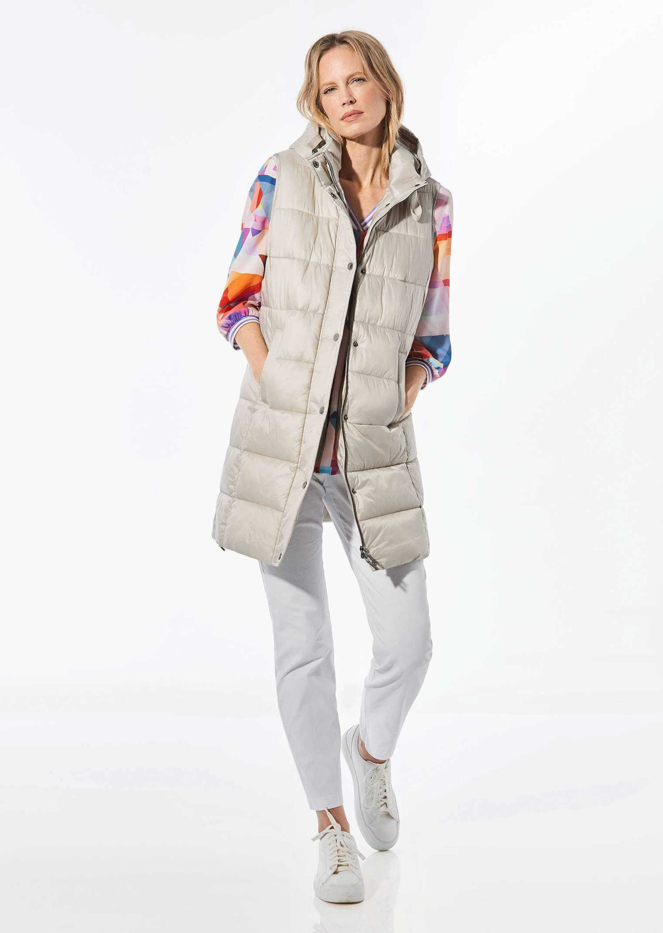 GOLDNER Kurzweste "Lange Steppweste mit Kapuze" günstig online kaufen