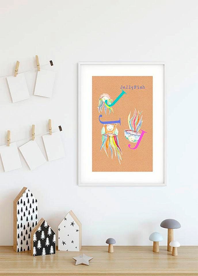 Komar Poster »ABC Animal J«, Buchstaben, (1 St.), Kinderzimmer, Schlafzimmer, Wohnzimmer