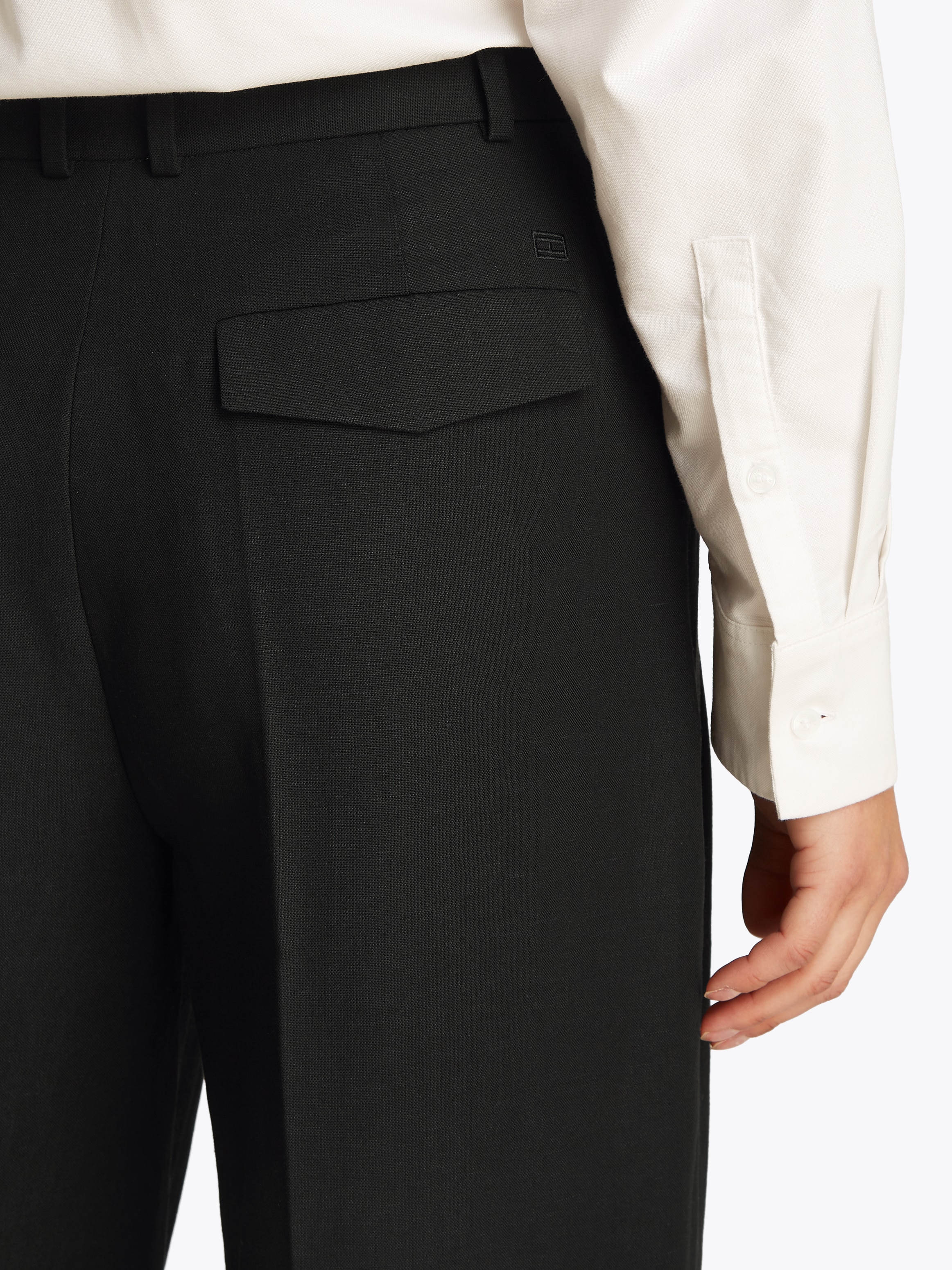 Tommy Hilfiger Webhose »LINEN MIX RLXD STRAIGHT PANTS«, mit Falten,kühlendes Premium Leinen