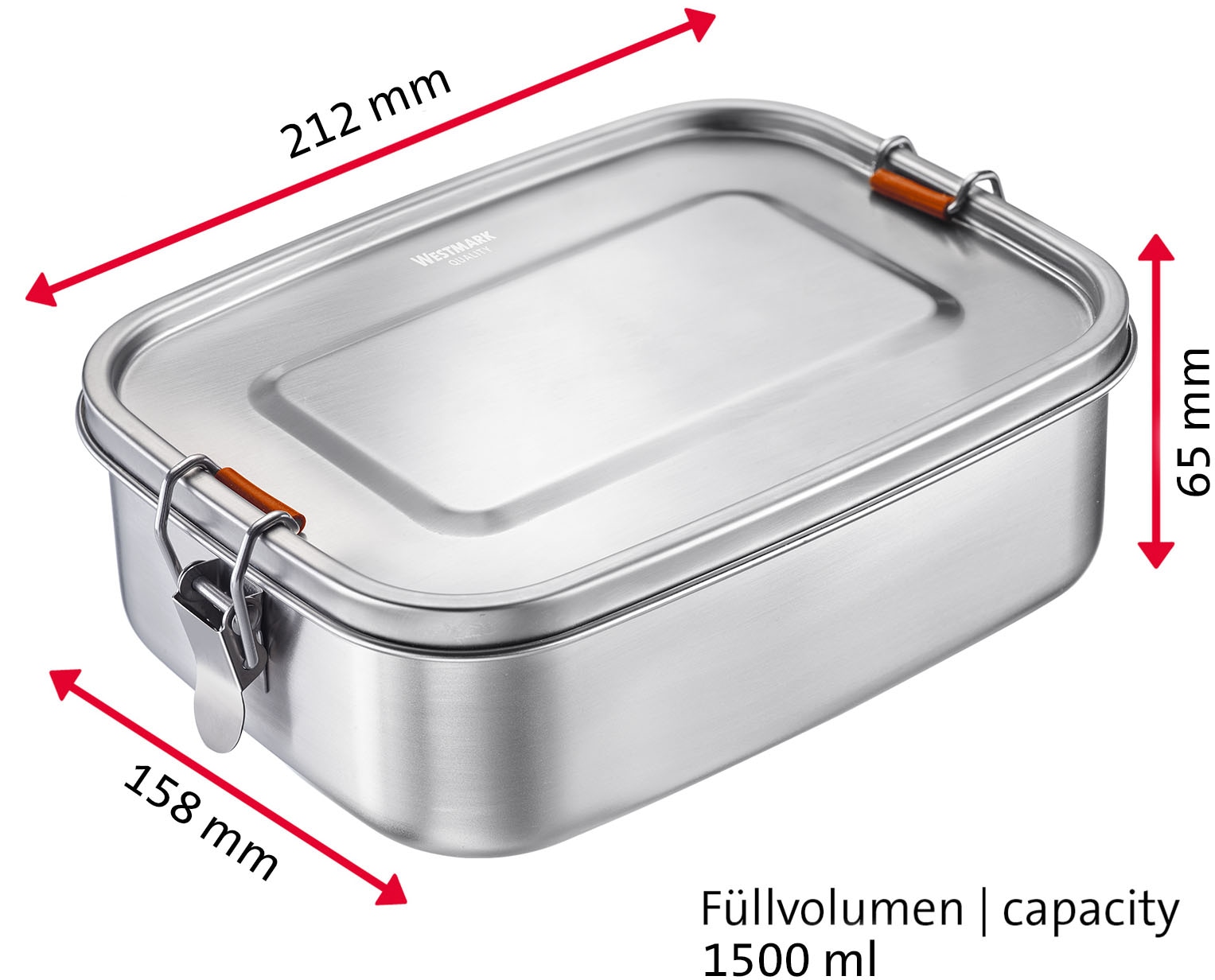 WESTMARK Lunchbox »Lunchbox »Viva Maxi«, 1500 ml«, (1 tlg.), mit Silikon-Dichtungsring, einsetzbare Trennwand, rostfreier Edelstahl