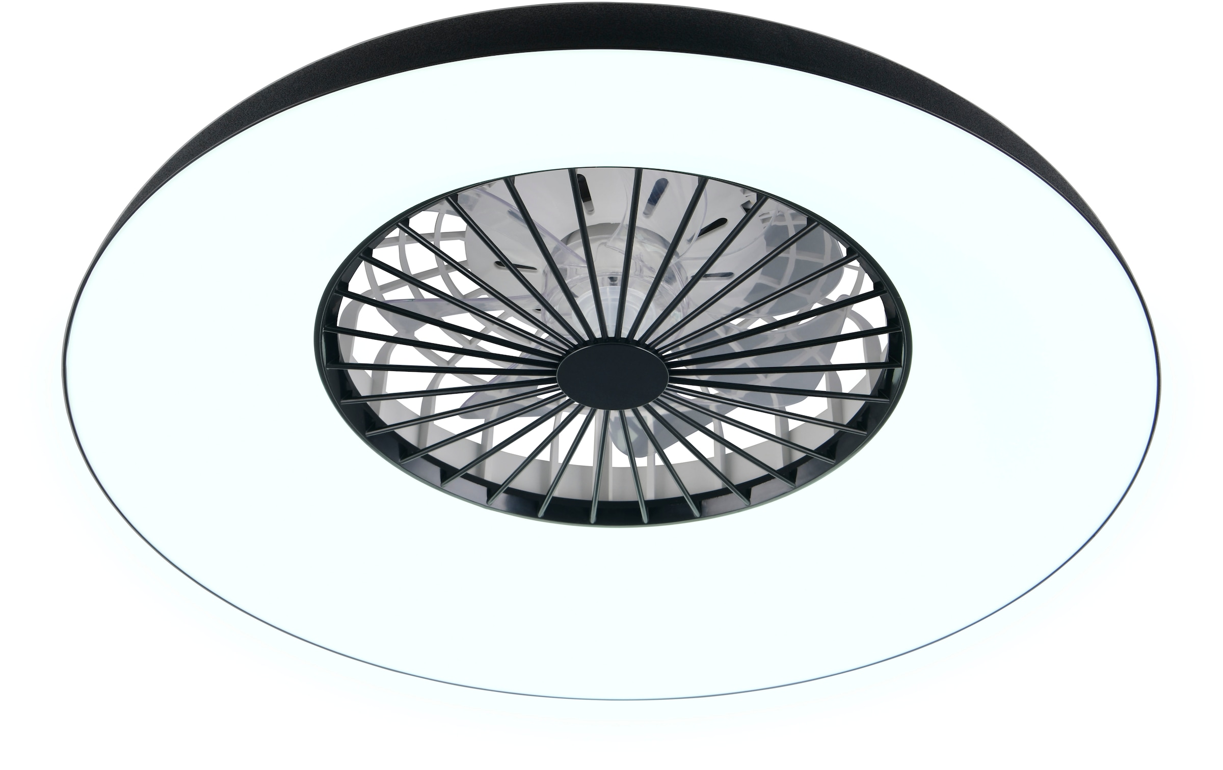 REALITY Leuchten LED Deckenleuchte »SVAERHOLT mit Ventilator, großer Deckenventilator Ø 60cm mit RGB Licht« LED-Board 1 Stk. RGB | warmweiß - kaltweiß 5-Stufen Ventilator Fernbedienung RGB Farbwechsel 4500 Lumen CCT