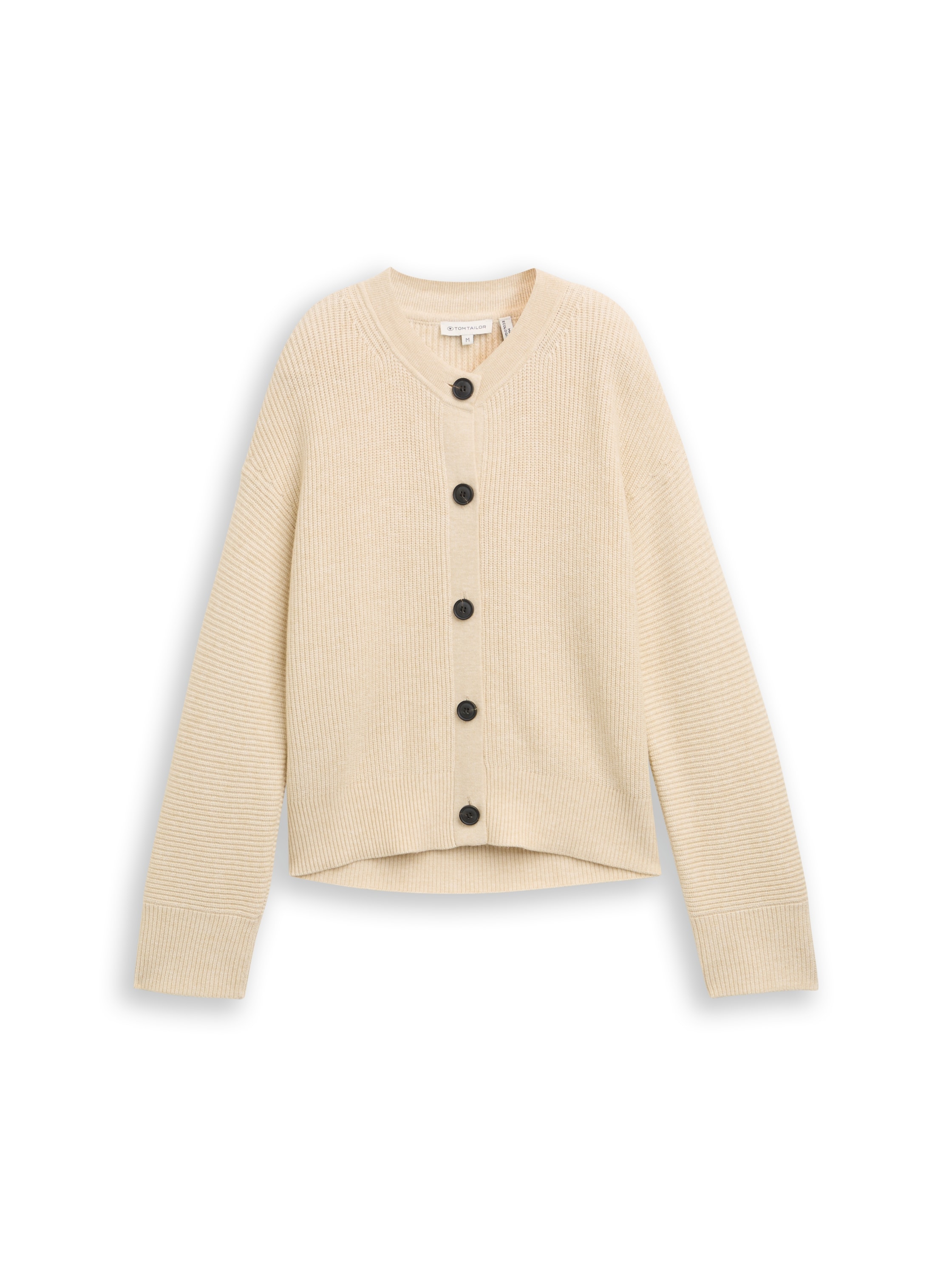 TOM TAILOR Strickjacke mit Rippbündchen