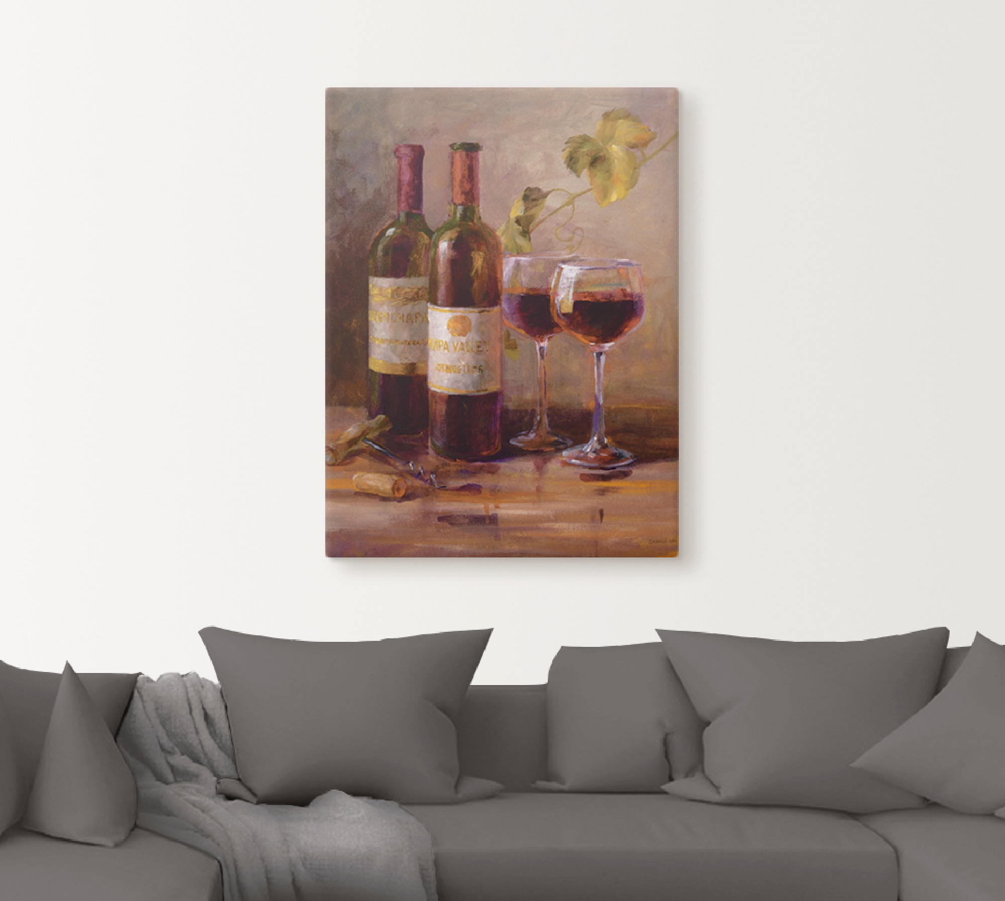 Artland Wandbild "Offener Wein I", Getränke, (1 St.), als Leinwandbild, Pos günstig online kaufen