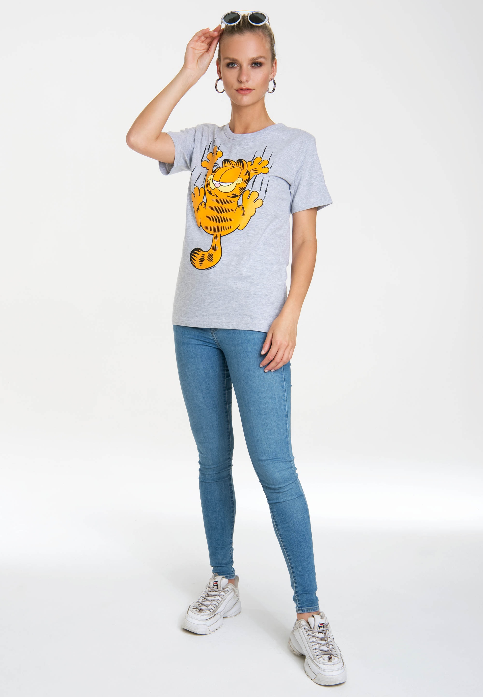 LOGOSHIRT T-Shirt »Garfield – Scratches«, mit lizenziertem Originaldesign