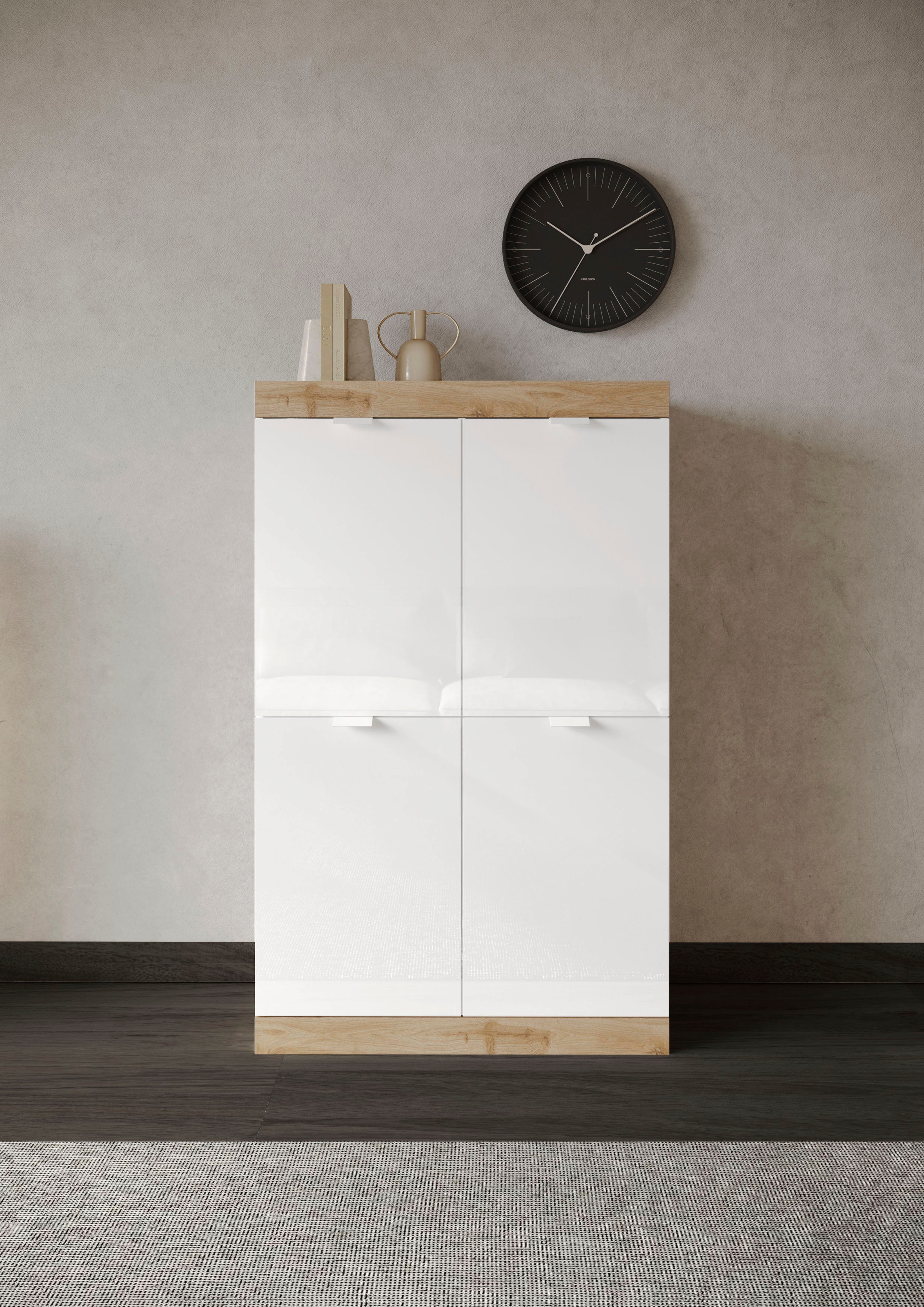 INOSIGN Highboard "Slim", Breite 91 cm, weiß Hochglanz Lack günstig online kaufen