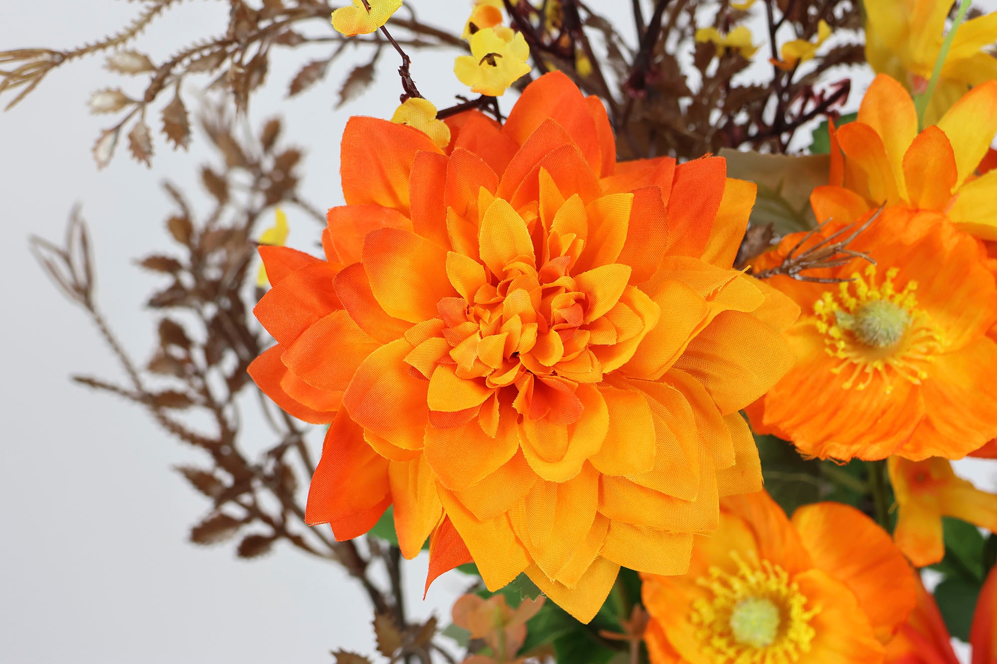 I.GE.A. Kunstblume »Blumenarrangement 'Dahlien'«, Im Topf Künstliche Blumen Deko Gesteck Herbstdeko Kunstpflanze