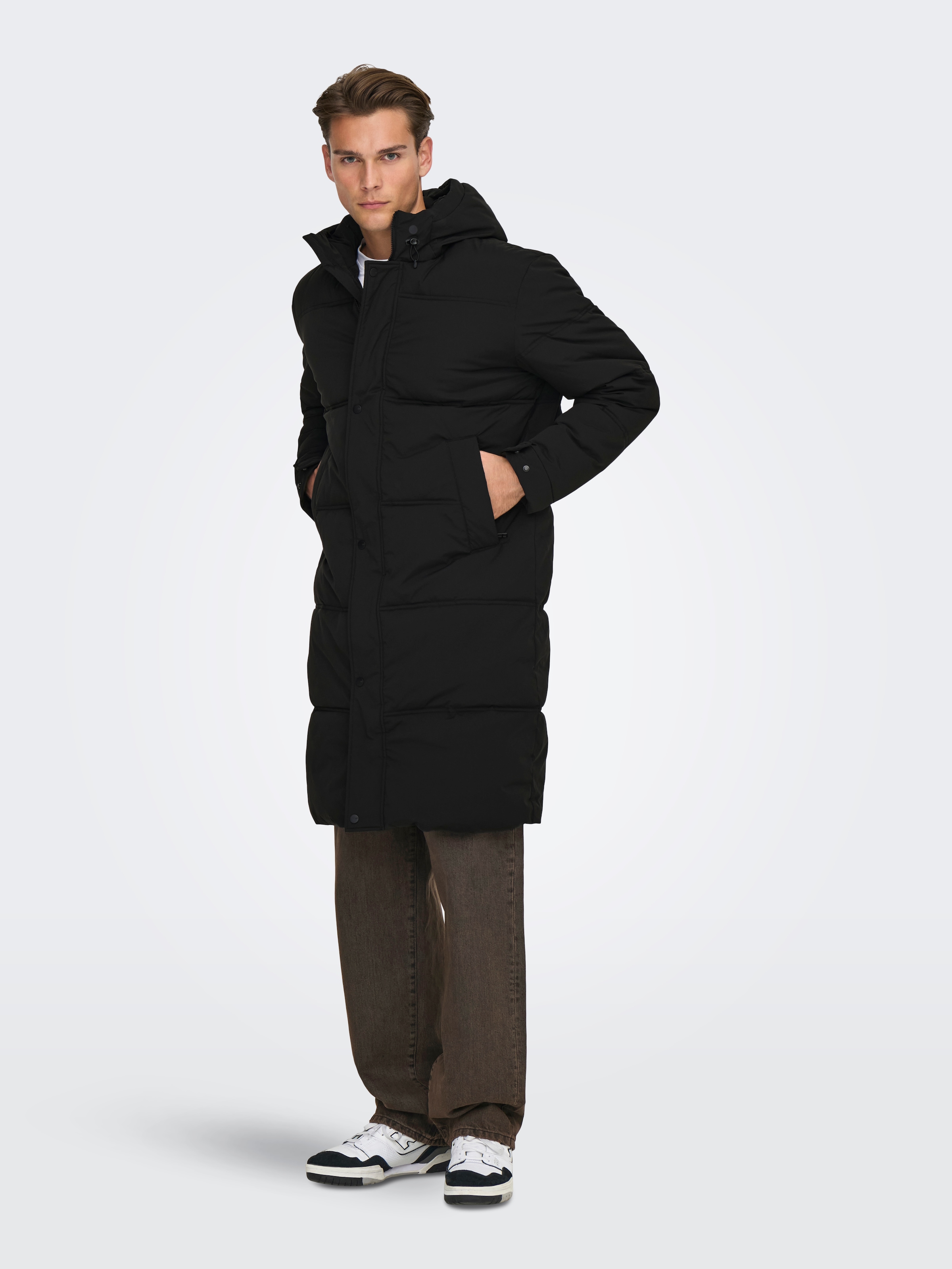 ONLY & SONS Steppjacke »ONSSEUL LONG PUFFER OTW« mit Kapuze