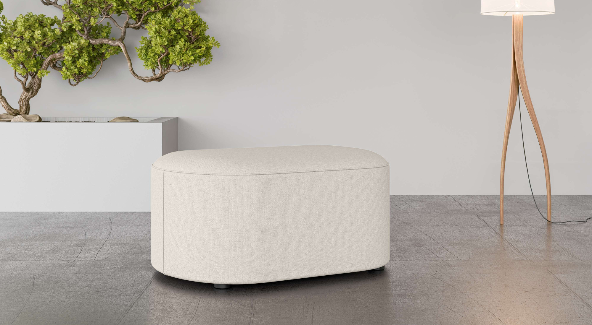OTTO home Polsterhocker "Polsterhocker Tvinne, mit Wellenunterfederung" passend zum Ecksofa, auch in Bouclé, B/T/H: 90/50/44 cm