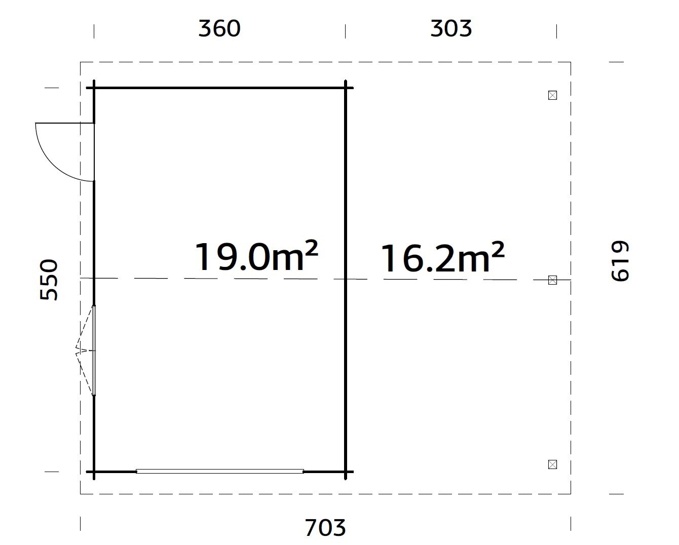 Palmako Garage »Roger, ohne Tor« BxTxH: 706x619x316 cm