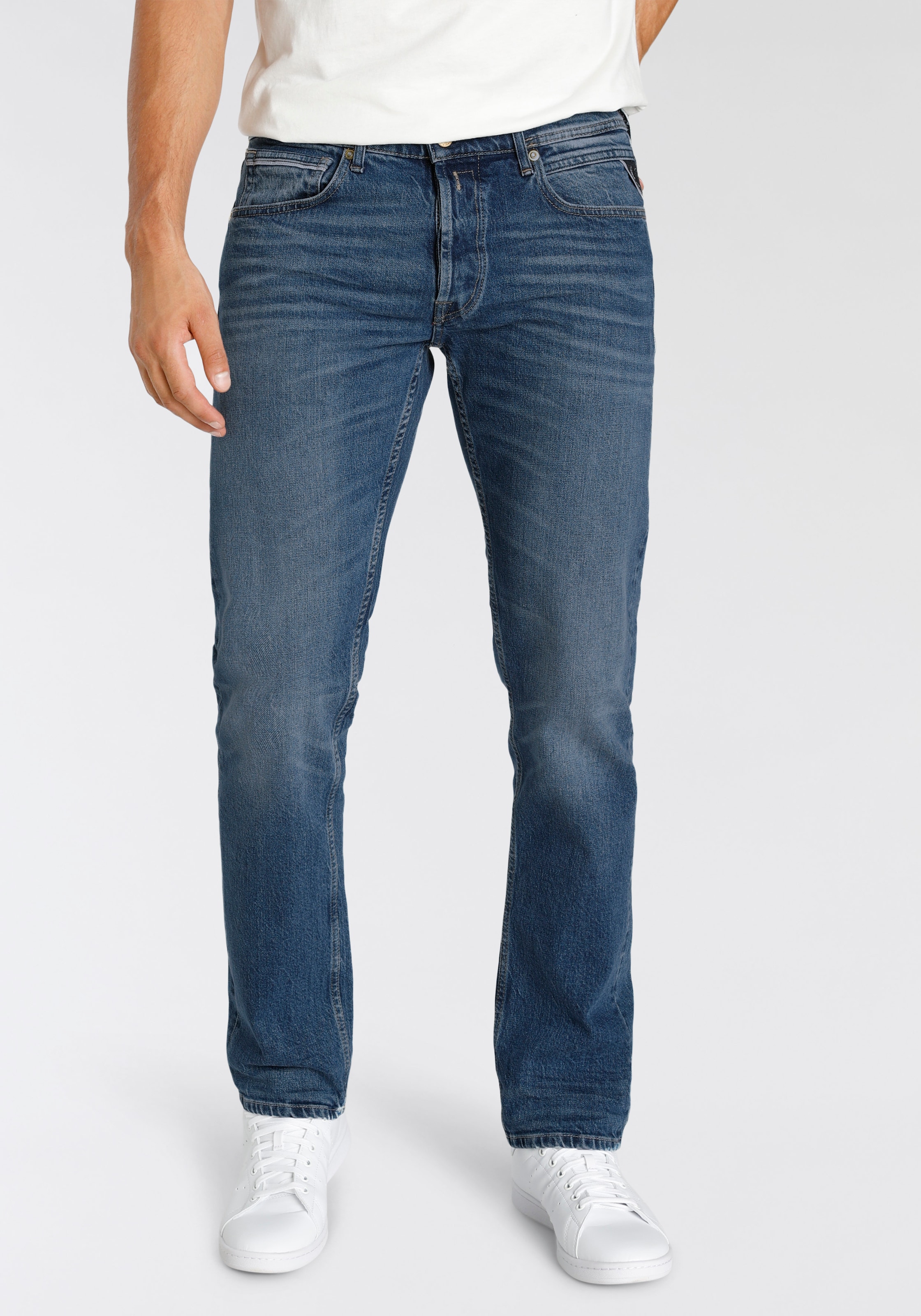 Replay Straight-Jeans "GROVER", in dezenter Used-Waschung