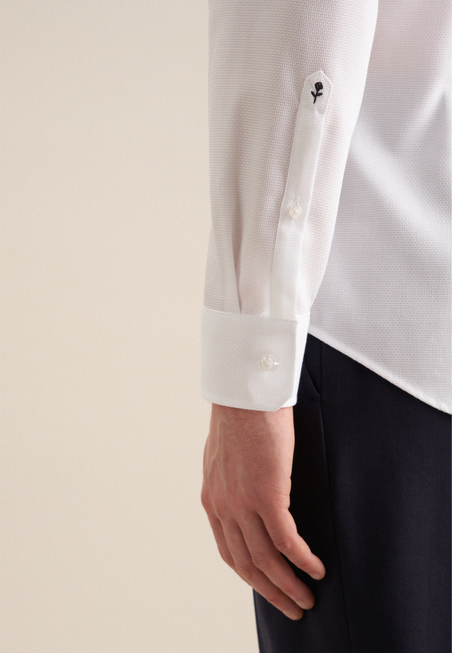 Seidensticker Schwarze Rose Men Business Shirt White Size S 3
