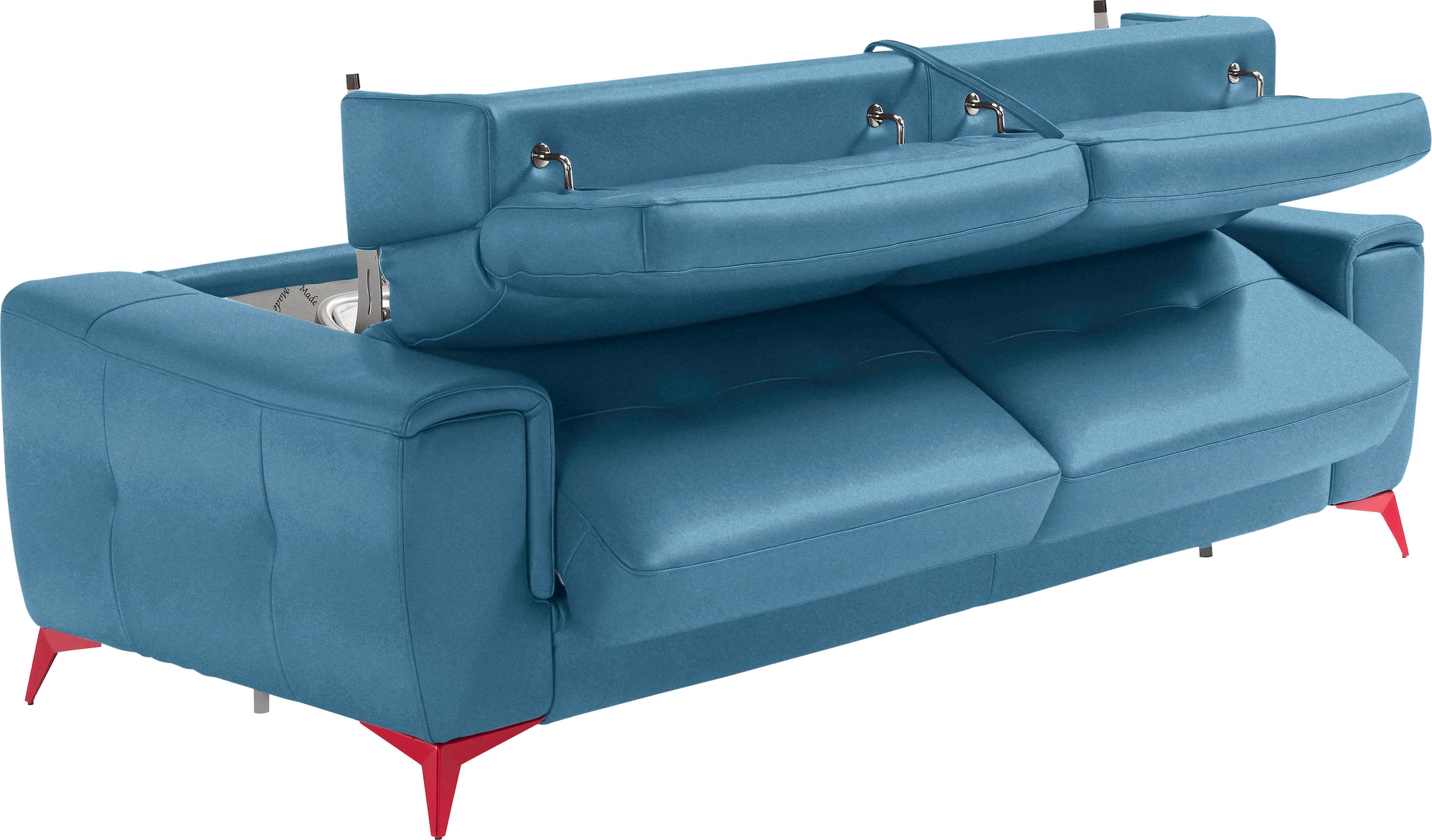 Egoitaliano Schlafsofa »Francine, Designsofa, Loungesofa mit Dauerschlaffunktion, Bettfunktion«, hochwertiger Metallbettrahmen & Matratze, Kopfteil manuell verstellbar