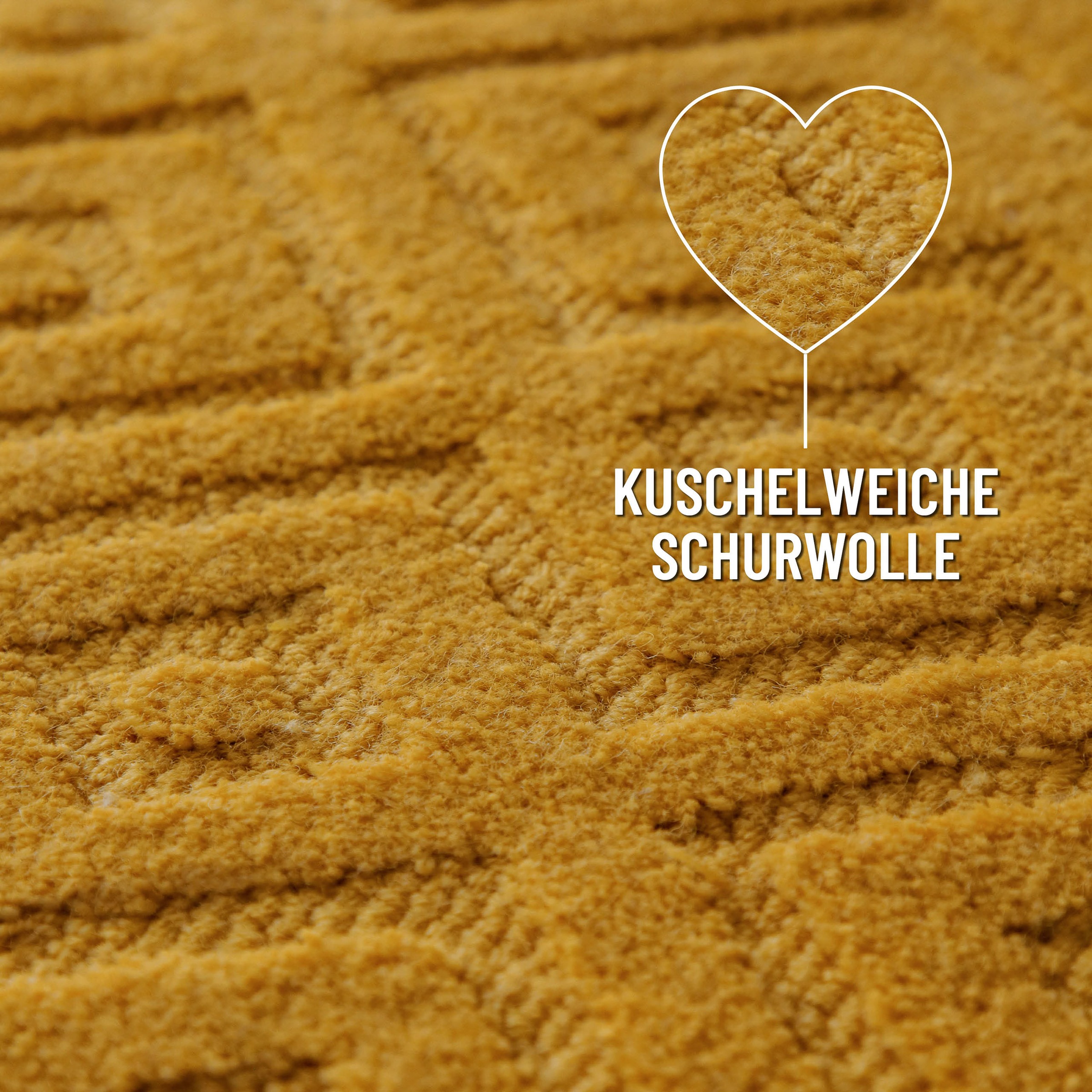 Wecon home Teppich »Castello TWO« rechteckig 7 mm Höhe Schurwolle, Kurzflor mit Hoch-Tief-Effekt, Wohnzimmer, Rautenmuster