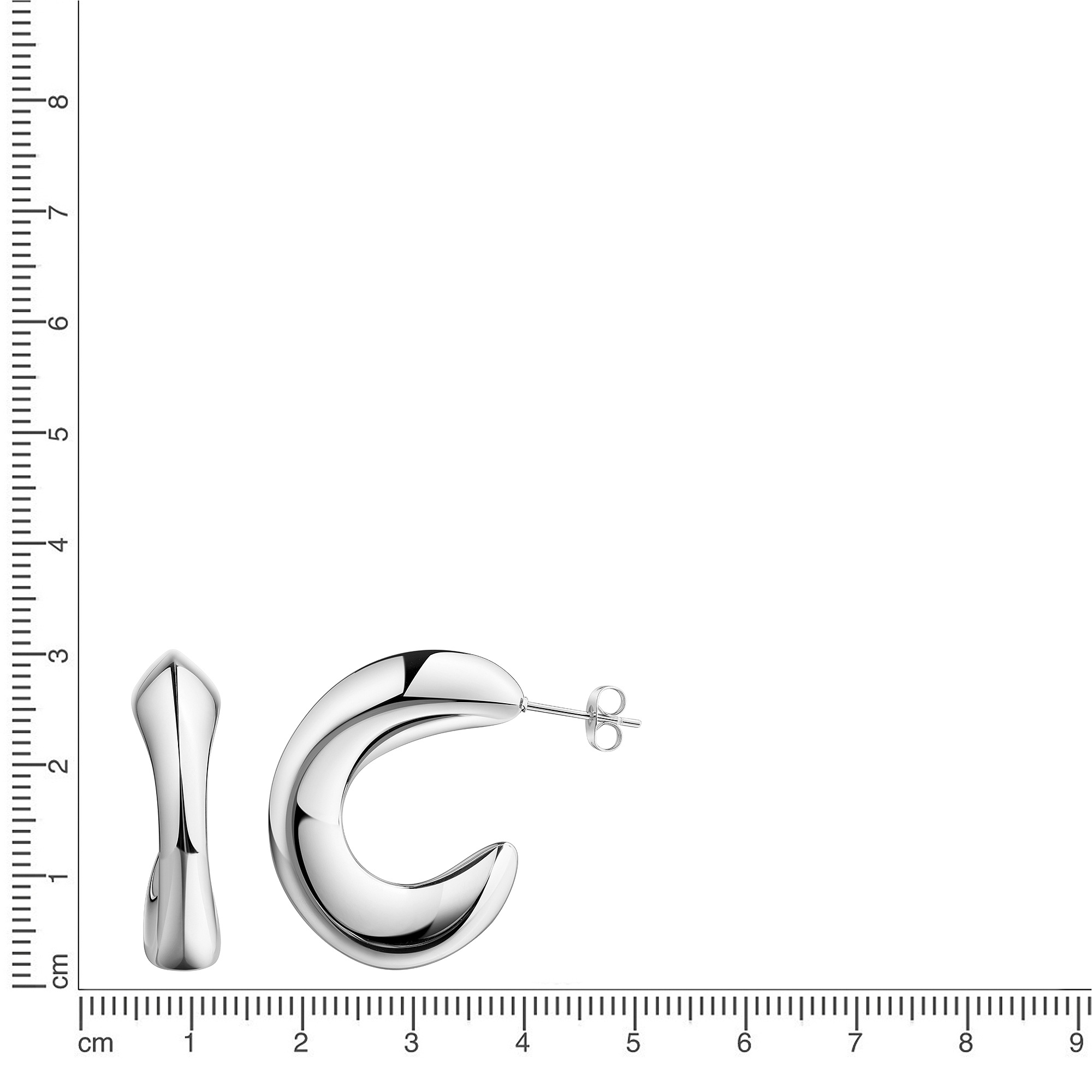 Zeeme Paar Creolen »Edelstahl glanz«