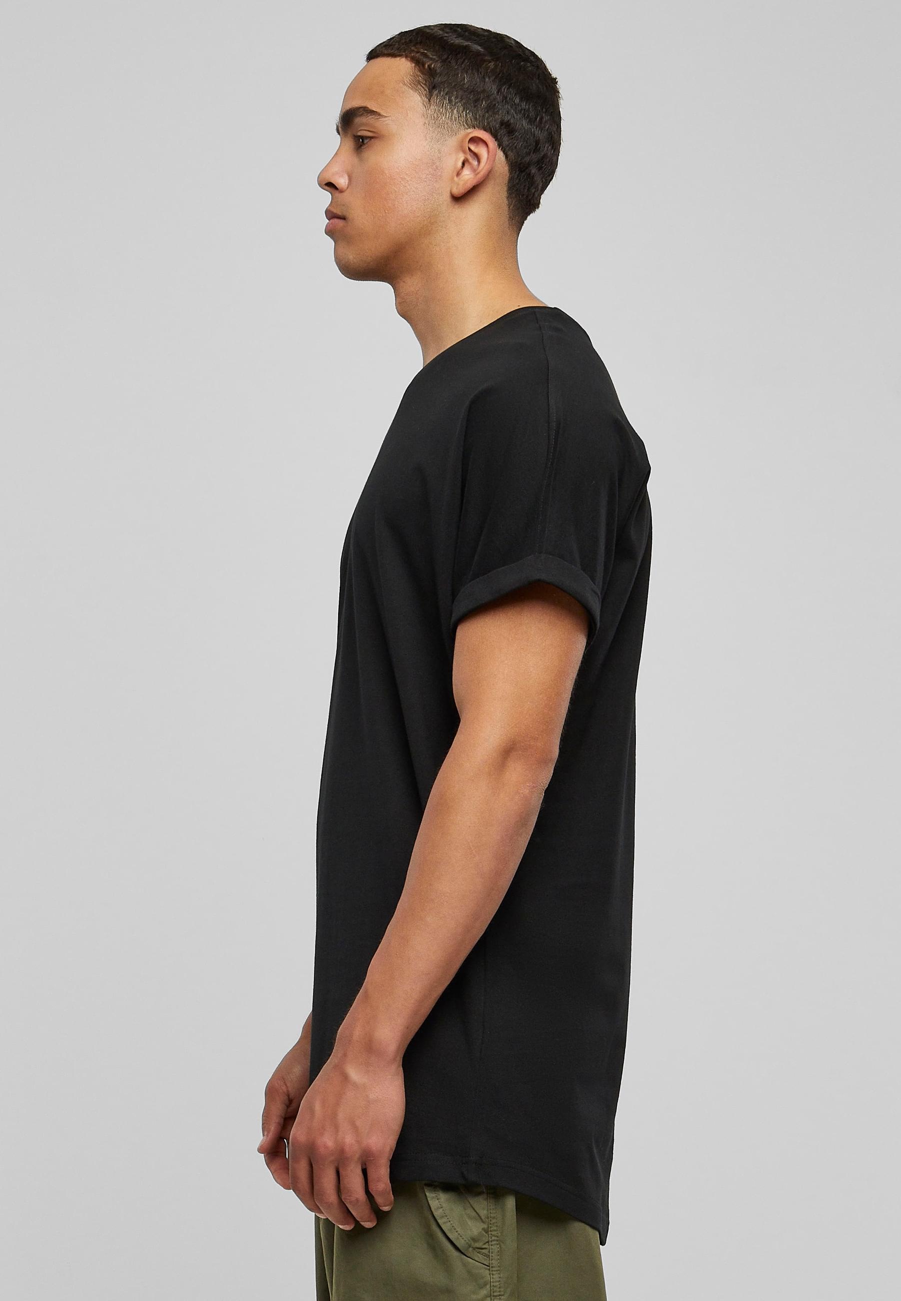 URBAN CLASSICS T-Shirt »Urban Classics Herren Long Shaped Turnup Tee«, (1 tlg.)