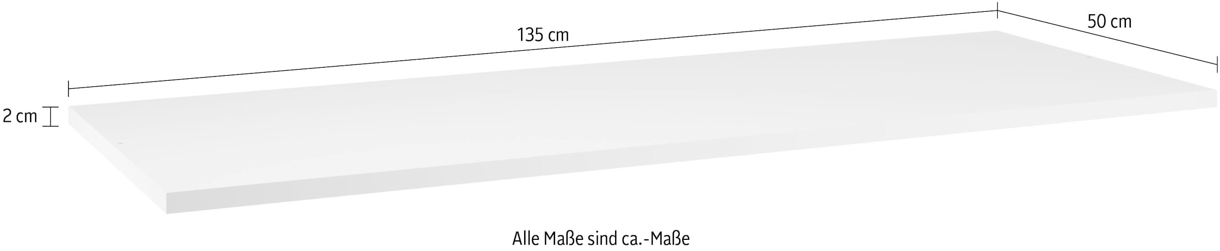 INOSIGN Einlegeboden »Malmo Weiß (1St), Zubehör für Schwebetürenschrank,«, Breite 135,2 cm, Tiefe 50 cm, Höhe 2,2 cm