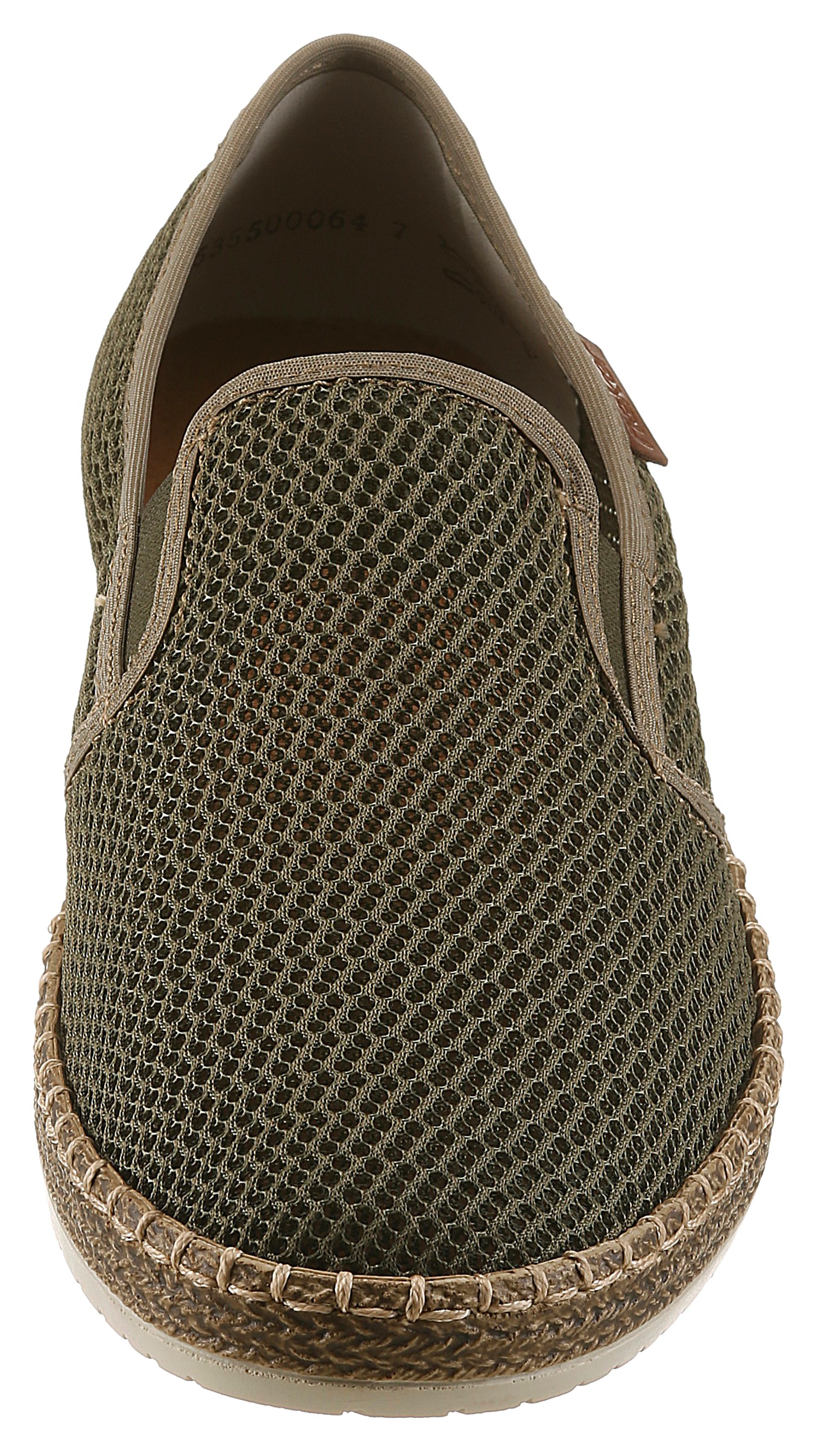 Espadrille RIEKER, Herren, Gr. 46, grün (khaki), Textil, Schuhe Espadrille, mit luftdurchlässiger Perforation 3