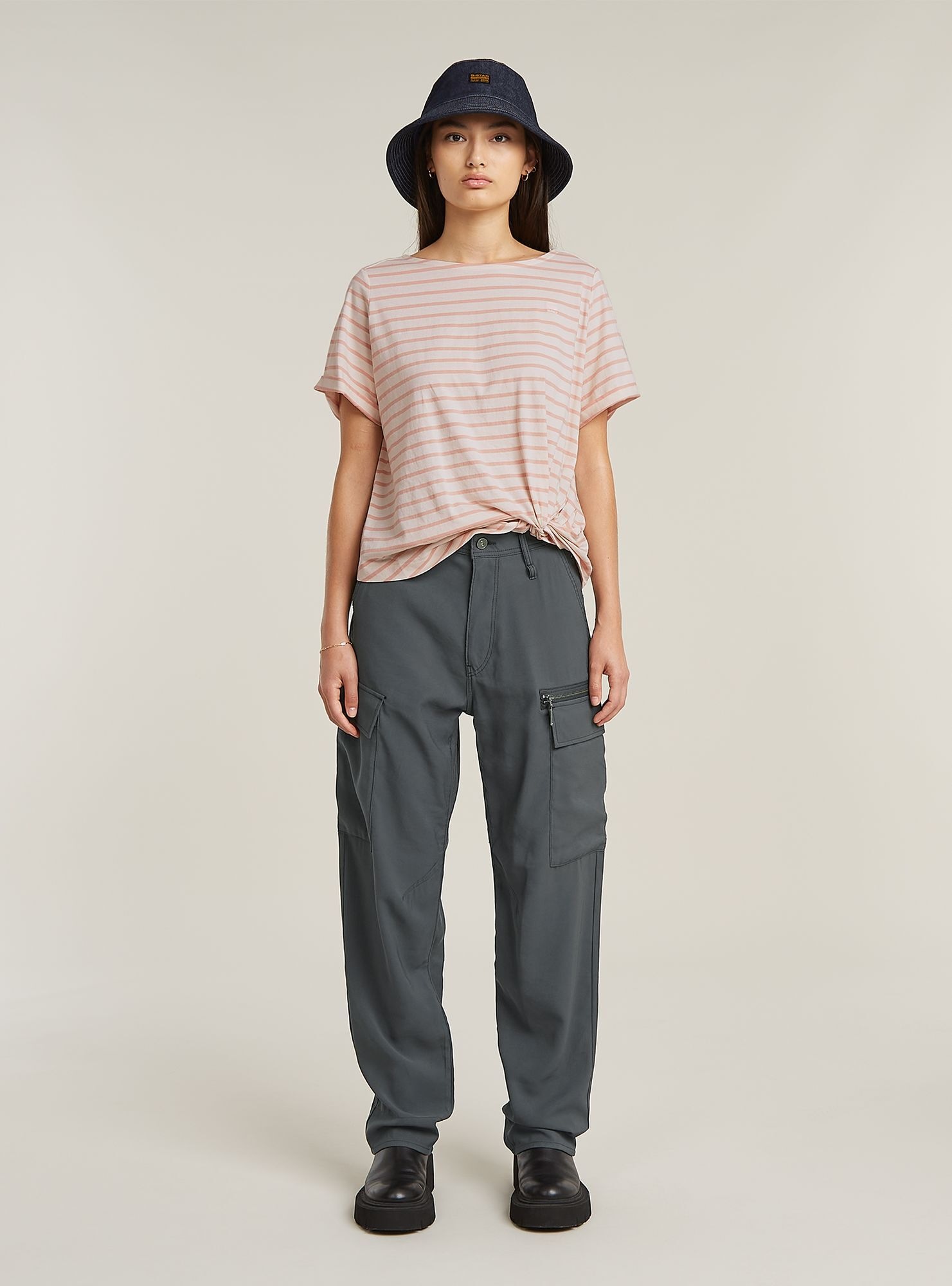 G-STAR T-Shirt »Striped Knot Top«