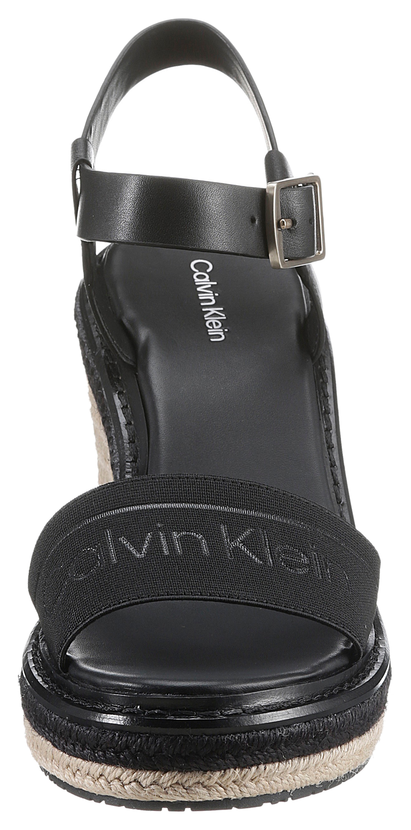 Calvin Klein Sandalette »WIRA 5C *I«, mit Bast bezogenem Keilabsatz