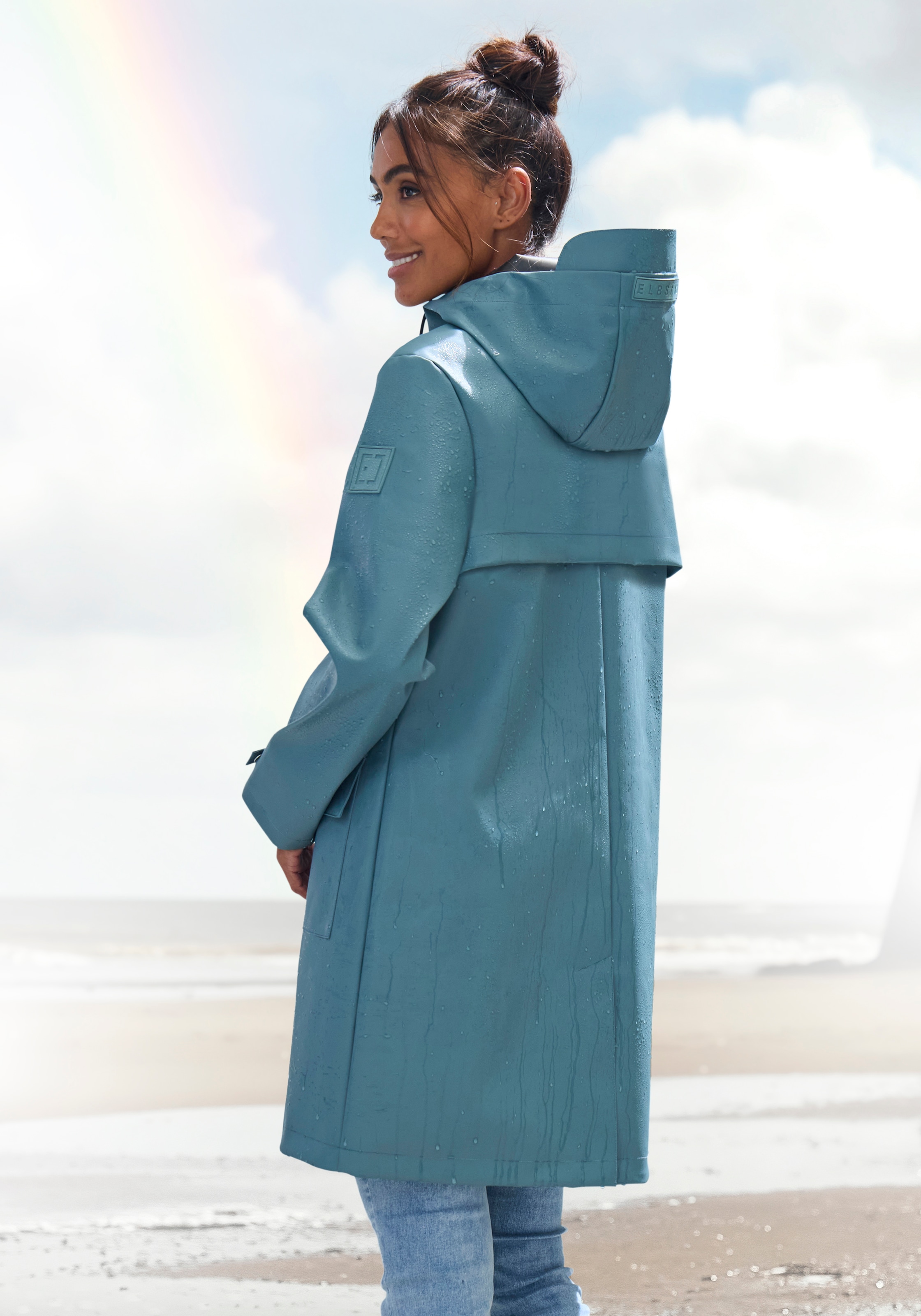 Elbsand Regenjacke mit Kapuze Mesh-Einsatz unter der Rückenpasse für ausrei günstig online kaufen