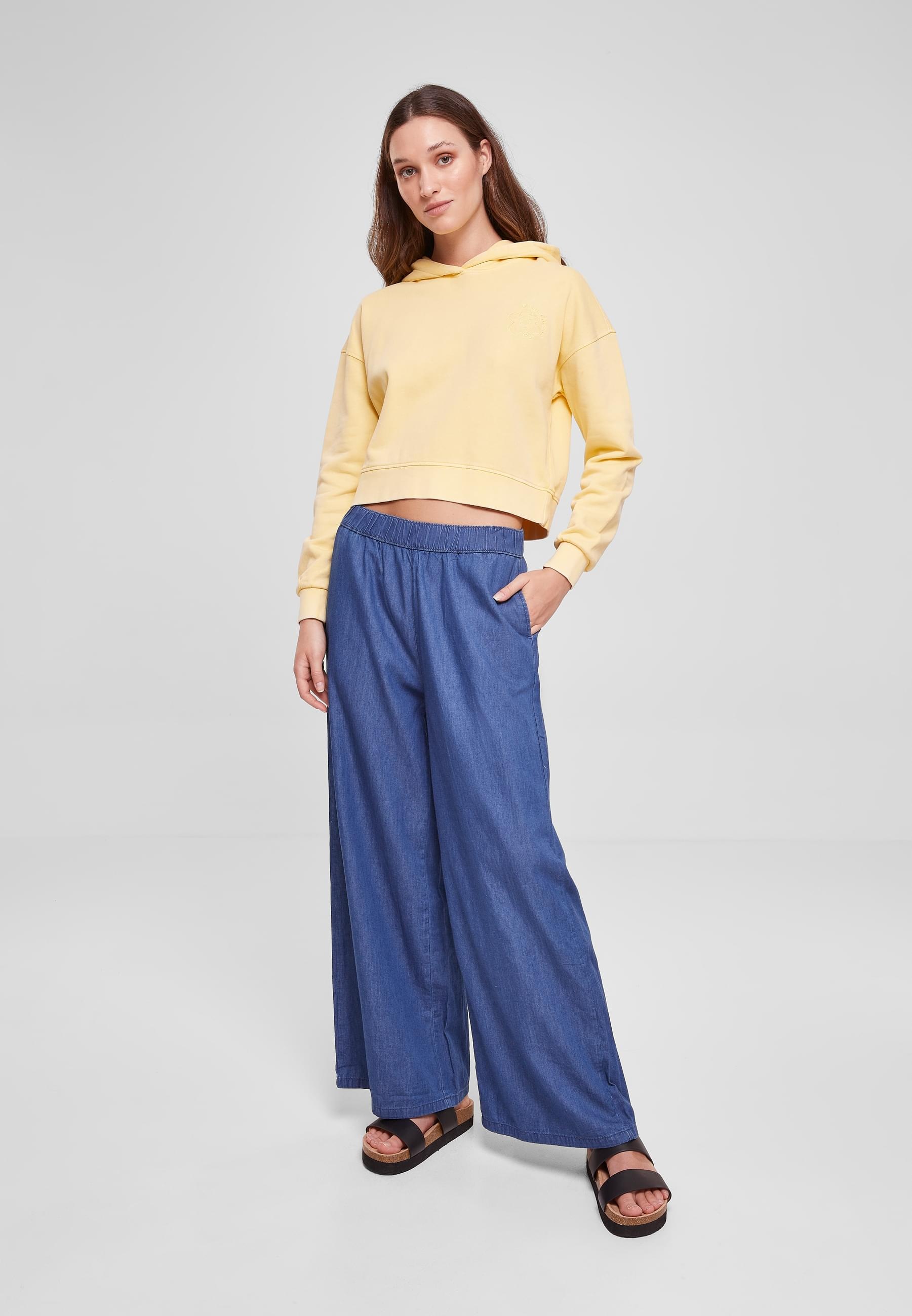 URBAN CLASSICS Kapuzenpullover »Urban Classics Damen Ladies Short Flower Embroidery Terry Hoody«, (1 tlg.)