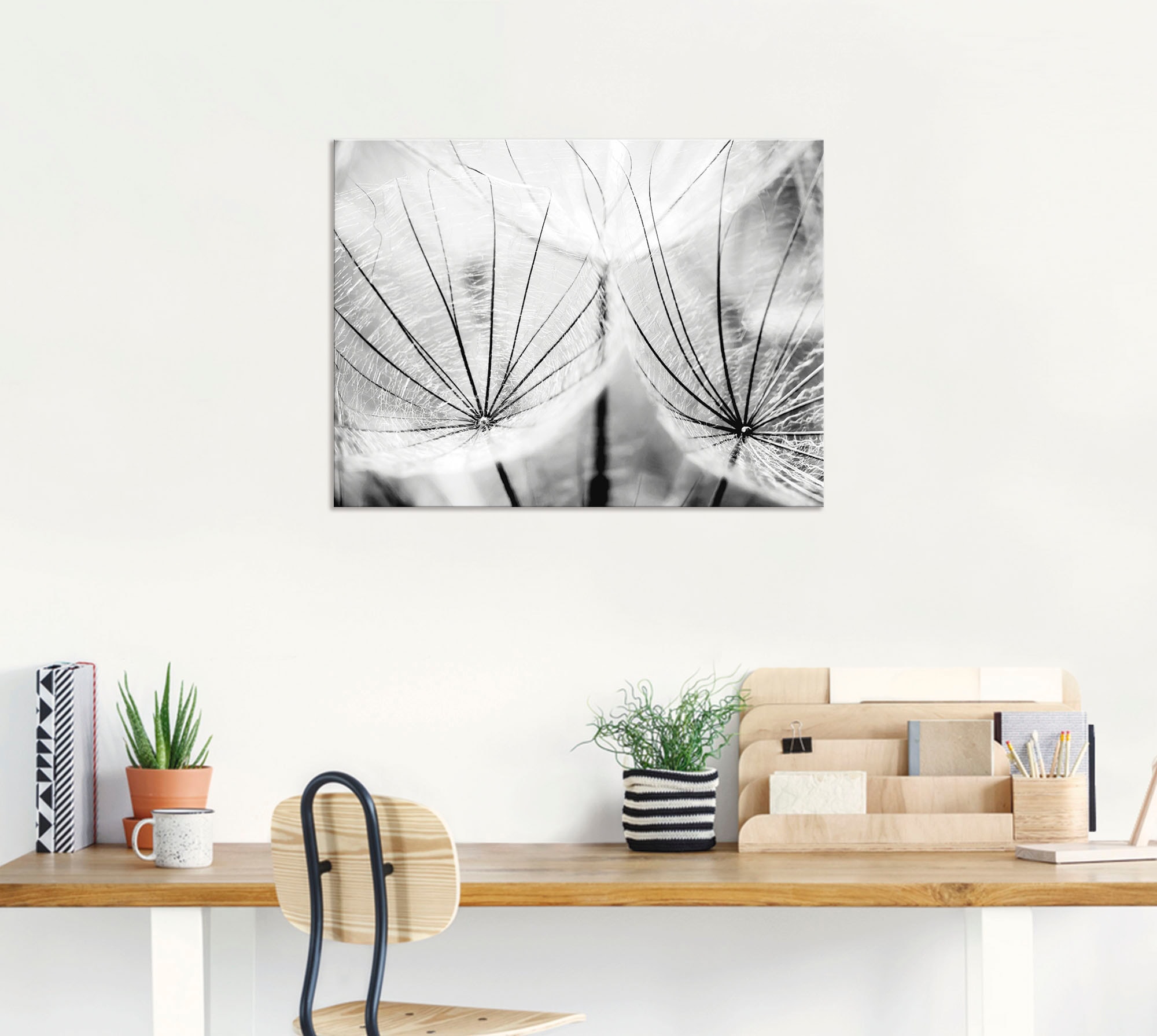 Artland Wandbild »Pusteblume in schwarzweiß«, Blumen, (1 St.), als Alubild, Outdoorbild, Leinwandbild, Poster, Wandaufkleber