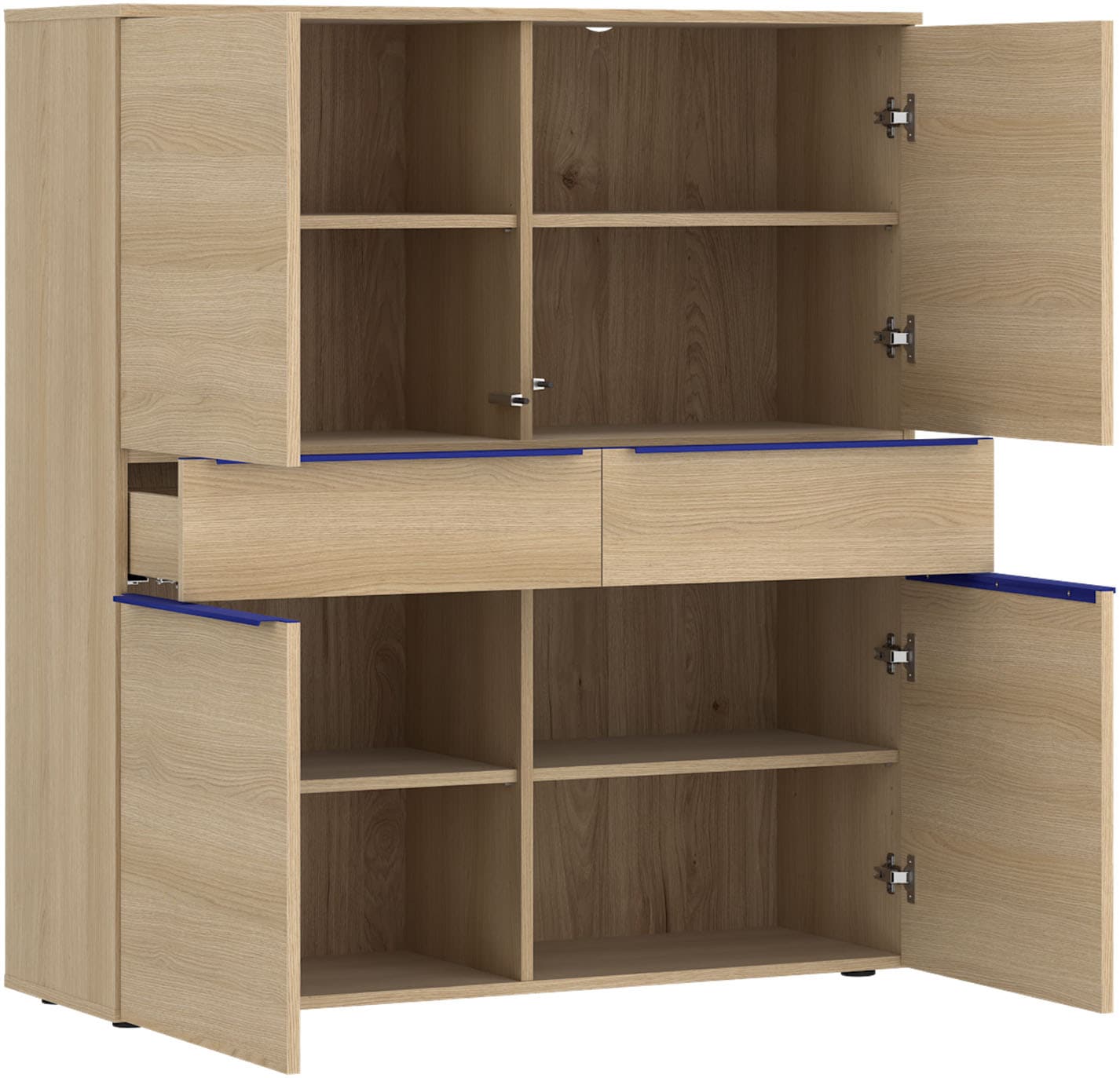 TOM TAILOR HOME Hochkommode Highboard, Breite 110 cm,4 Türen,2 Schubladen, viel Stauraum