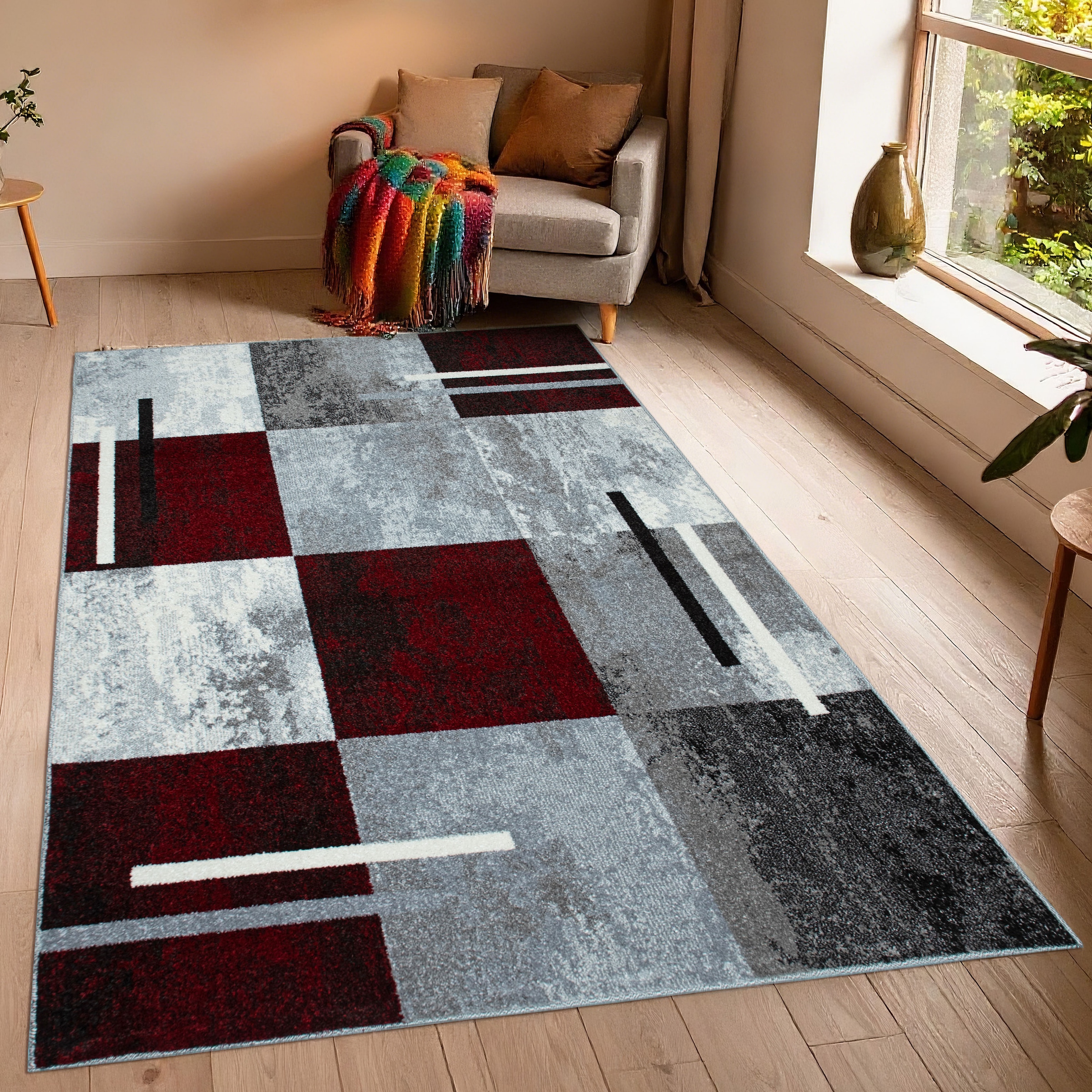 OTTO home Teppich »Cube, Karo Muster mit 3D-Design« rechteckig 9 mm Höhe Kasten, geometrisch, Patchwork, Wohnzimmer, Schlafzimmer