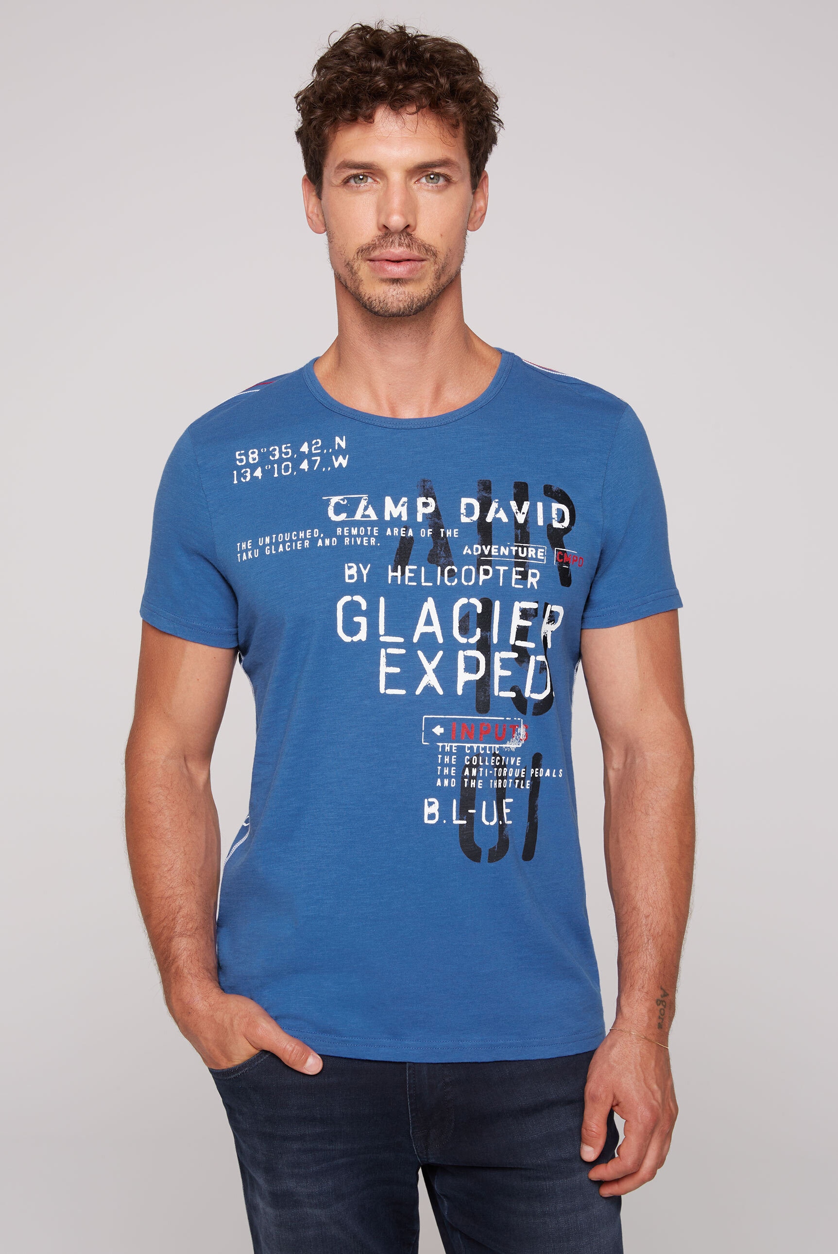 CAMP DAVID Rundhalsshirt, aus Baumwolle