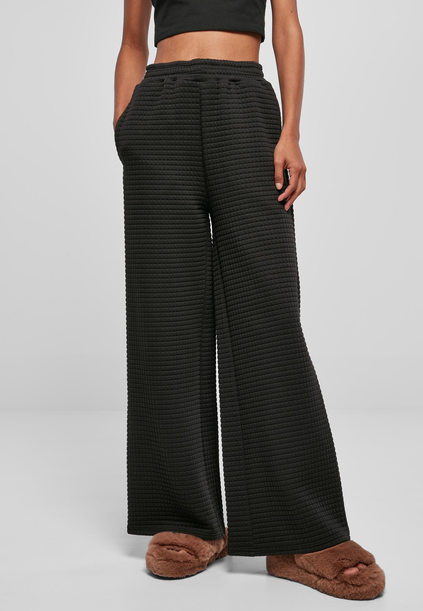 URBAN CLASSICS Stoffhose »Urban Classics Damen Ladies Quilte Wide Leg Sweat Pants«, (1 tlg.)