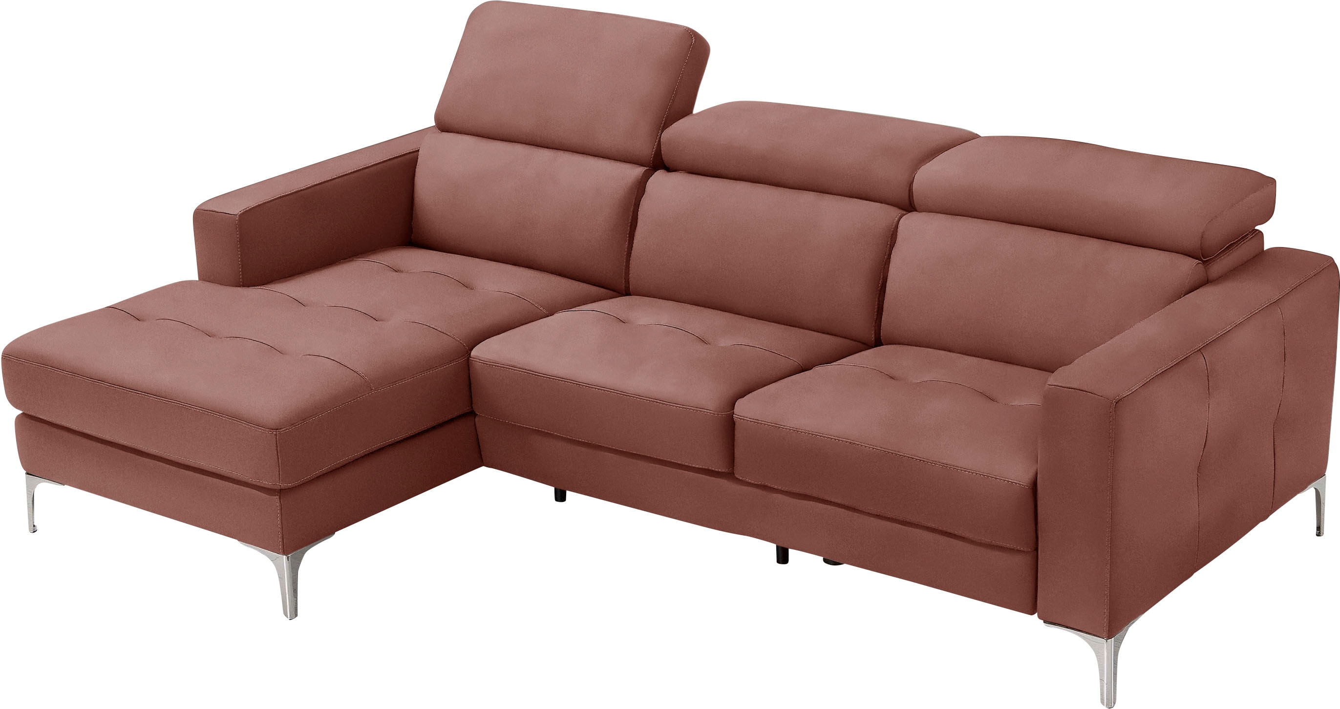 Egoitaliano Ecksofa "Matt, erstklassiger Sitzkomfort, aufwendige Detailverarbeitung, L-Form" mit verstellbaren Kopfteilen zum Relaxen