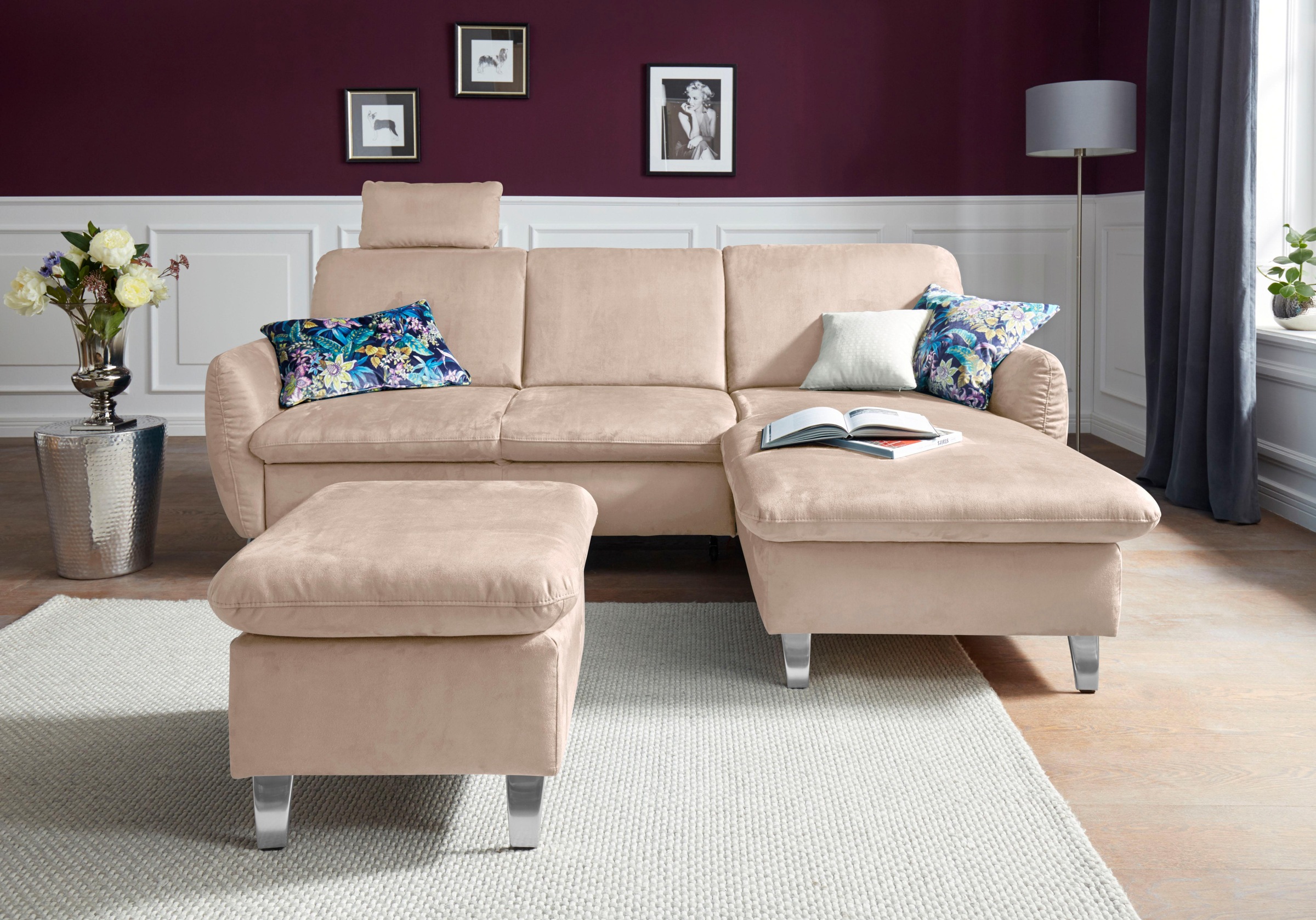 sit&more Ecksofa "Daytona L-Form", mit Federkern, einer Kopfstütze und wahl günstig online kaufen