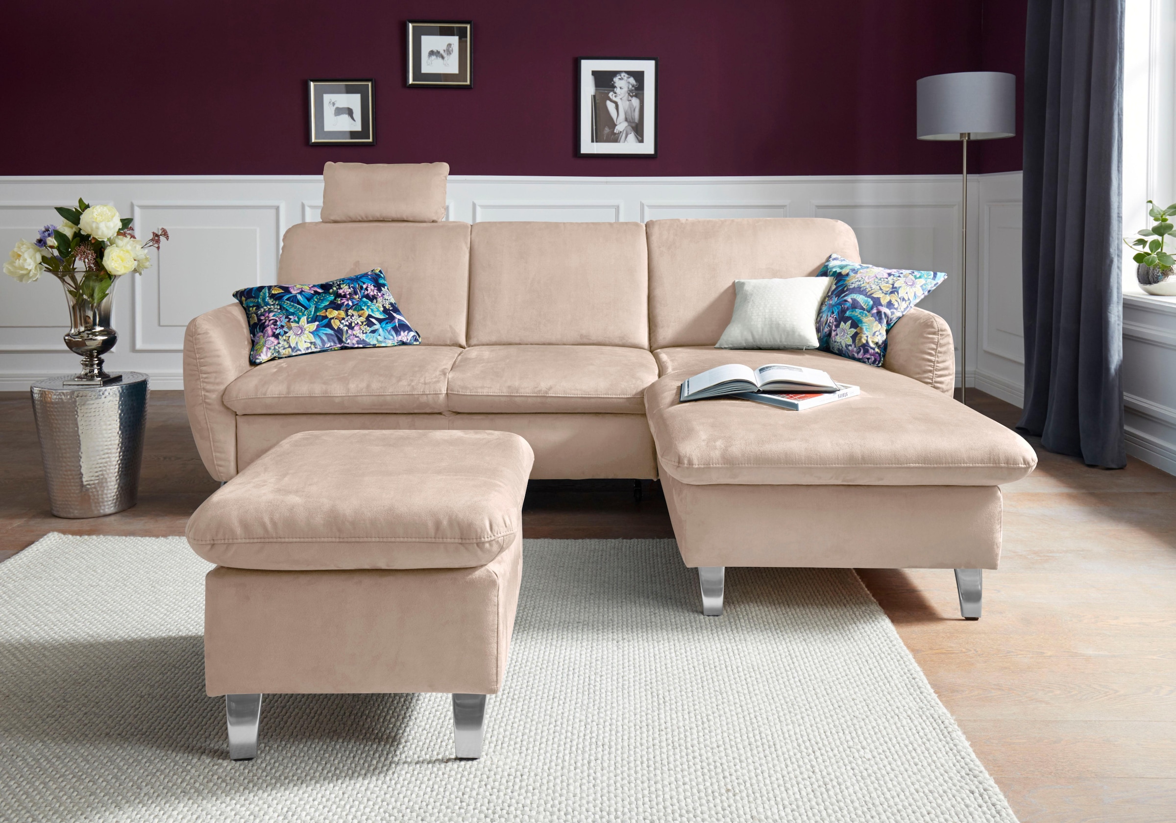 sit&more Ecksofa "Daytona L-Form" mit Federkern, einer Kopfstütze und wahlweise mit Schlaffunktion