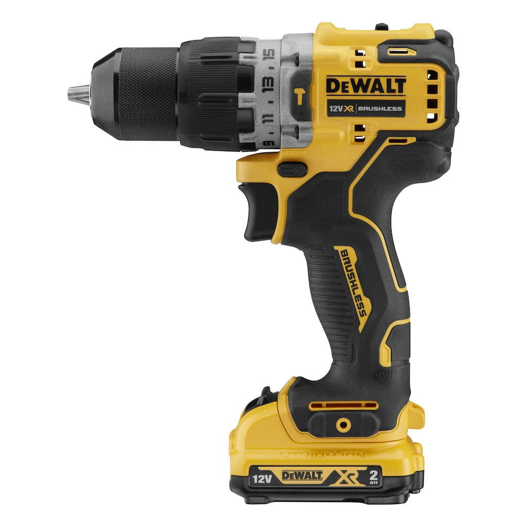 DeWalt Akku-Schlagbohrschrauber »DCD706D2-QW (bürstenlos) 12V«, (T STAK-Box, inkl. 2x 2 Ah Akkus und Schnellladegerät)