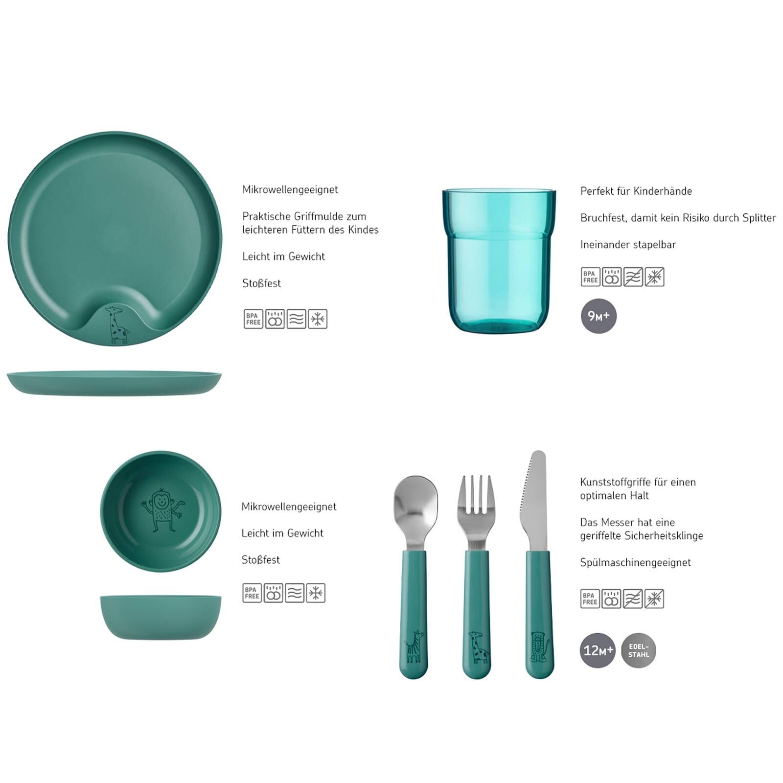 Mepal Kindergeschirr-Set »Kindergeschirr Mio 6er Set«