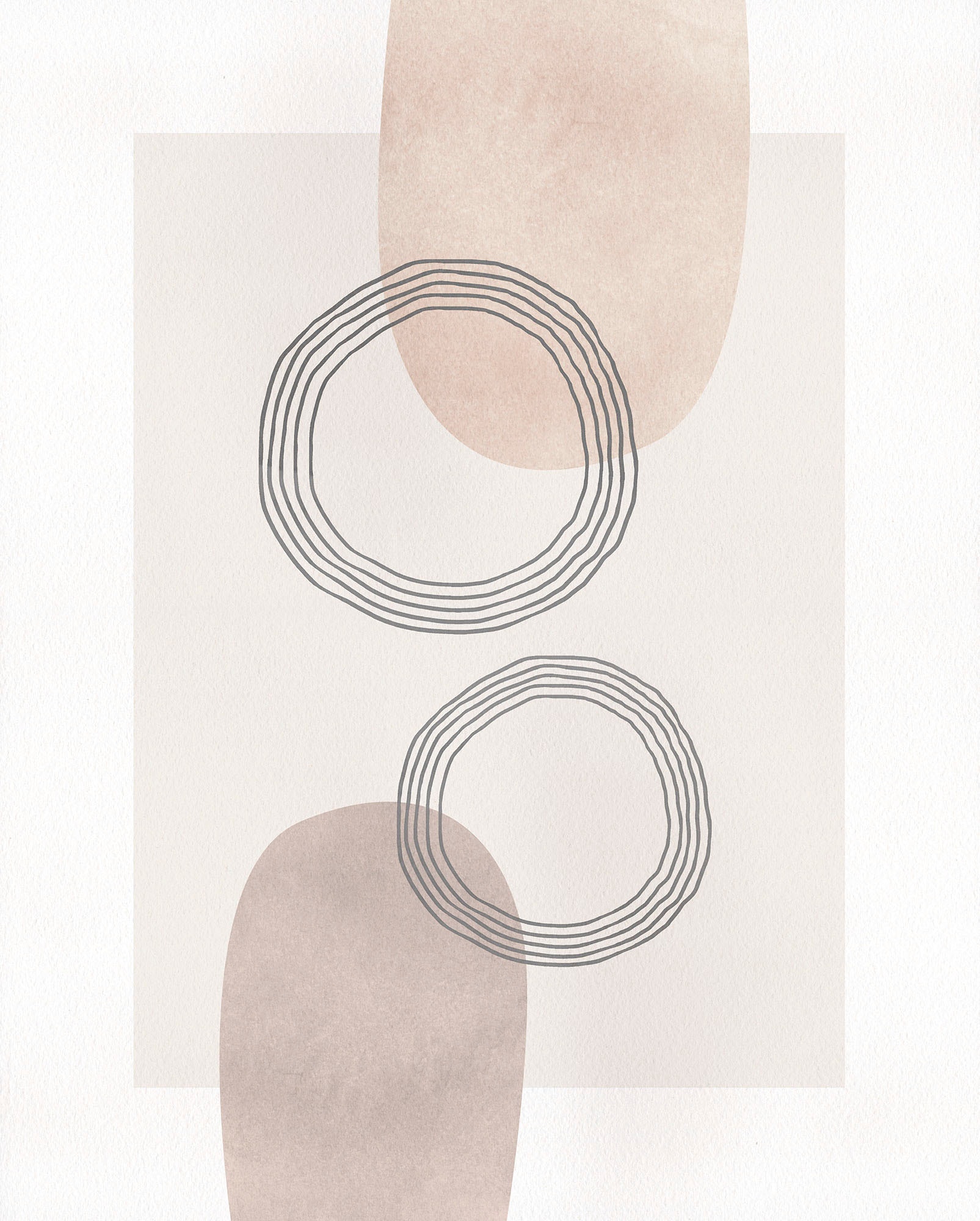Komar Bild "Line Art Circles" Natur 1 Stk. tlg. Wandbild zur Dekoration - o günstig online kaufen