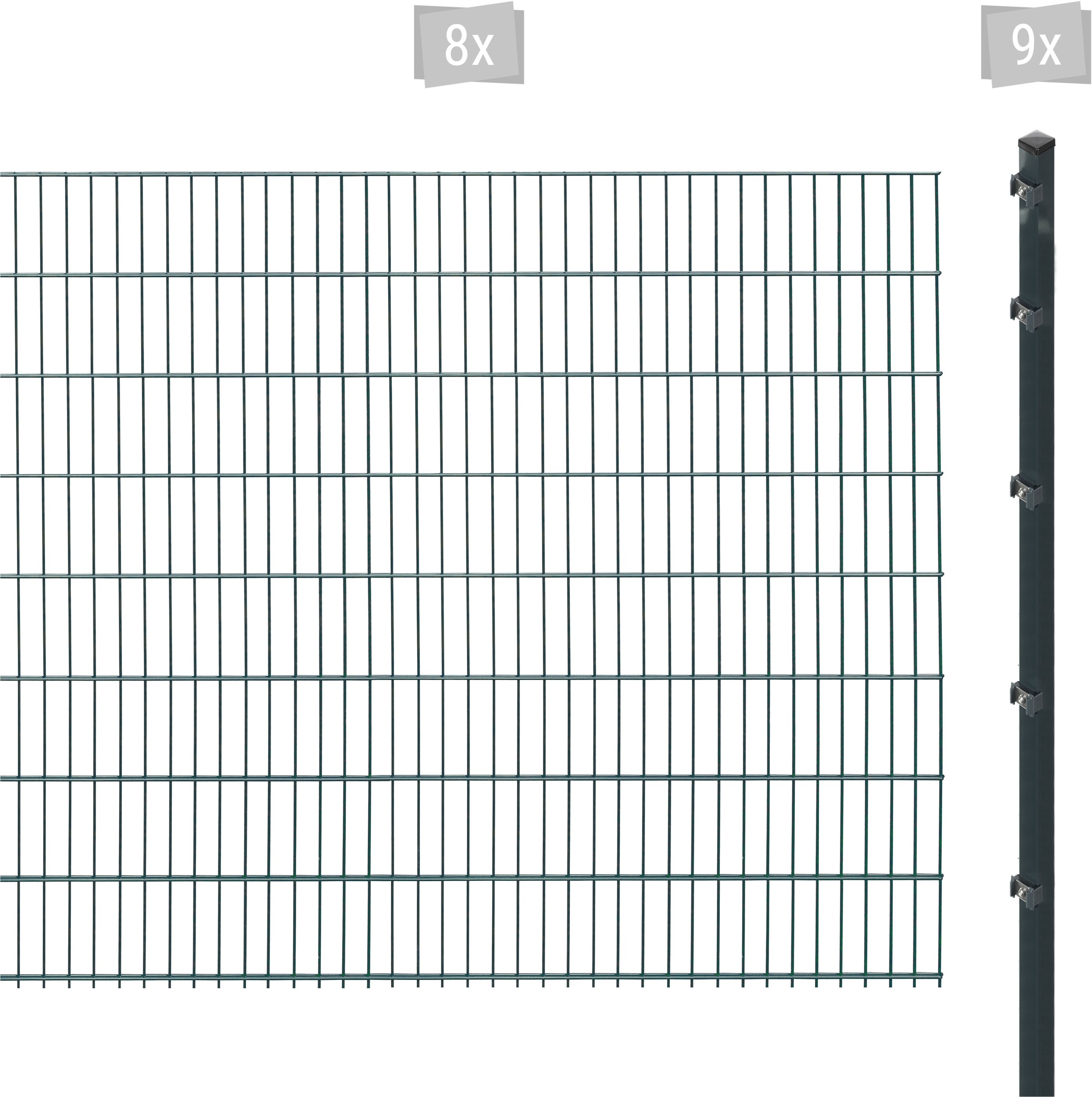 Arvotec Doppelstabmattenzaun »ESSENTIAL 163 zum Einbetonieren«, Zaunhöhe 163 cm, Zaunlänge 2 - 60 m