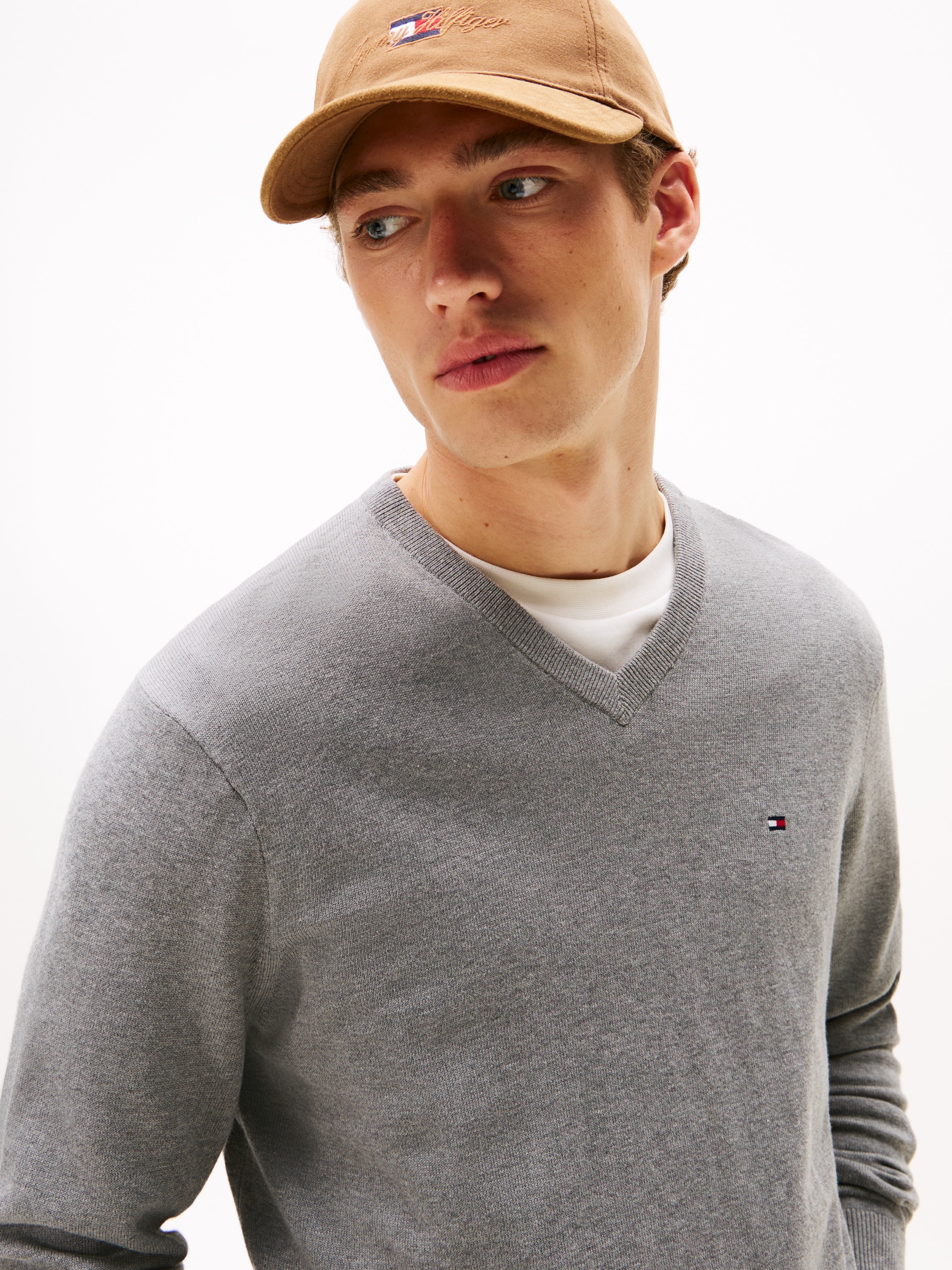 Tommy Hilfiger Strickpullover »ESSENTIAL COTTON V NECK«