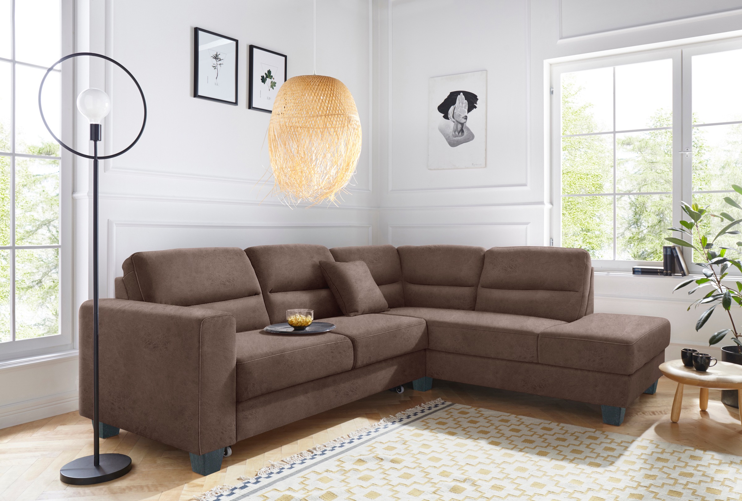 TRENDMANUFAKTUR Ecksofa "Chamber, zeitlos&modern, hoher Sitzkomfort, Breite günstig online kaufen