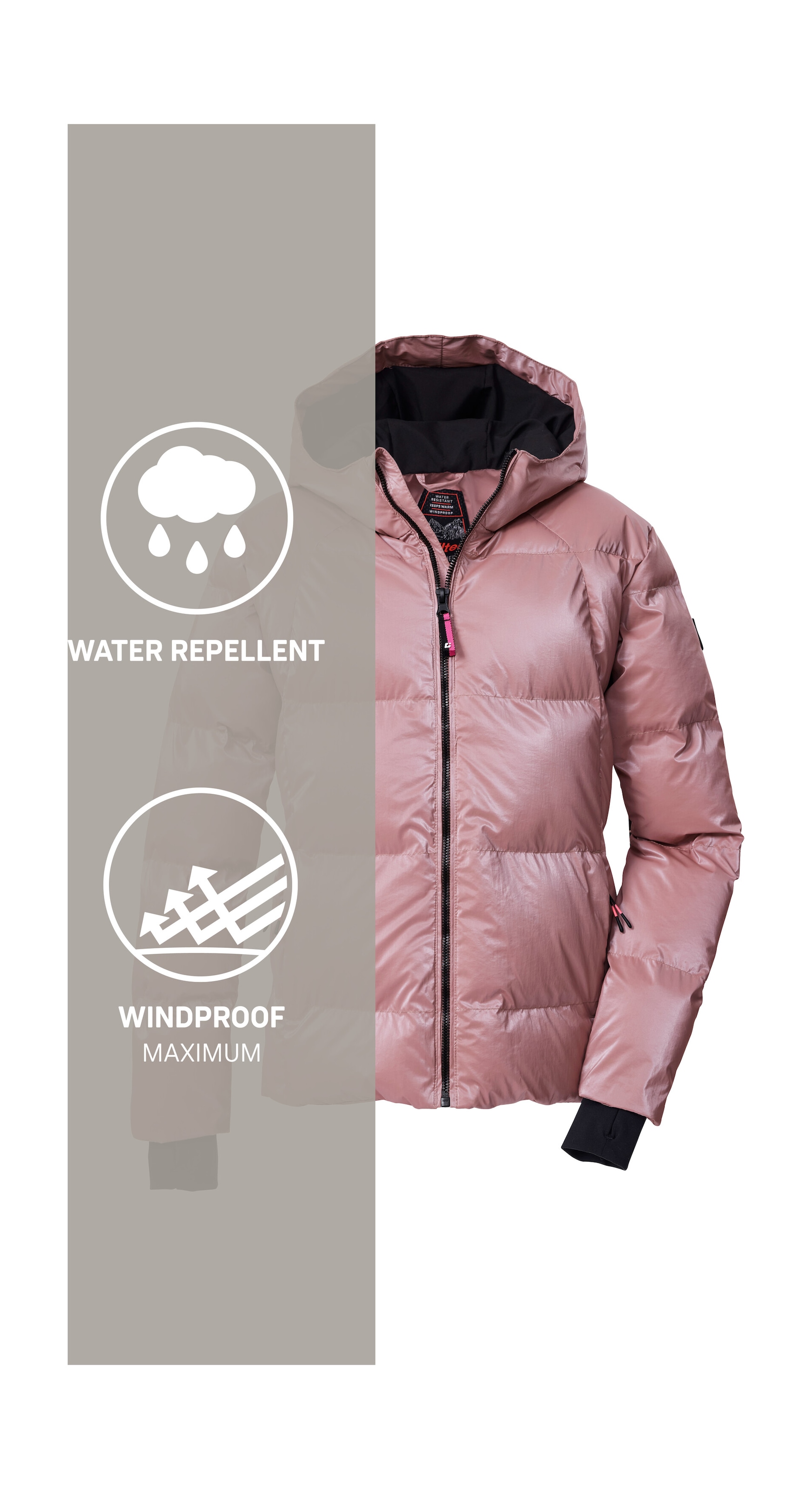 Killtec Steppjacke »KSW 210 GRLS QLTD JCKT«, Metallische Optik, wasserabweisend, warm, PFAs-frei imprägniert