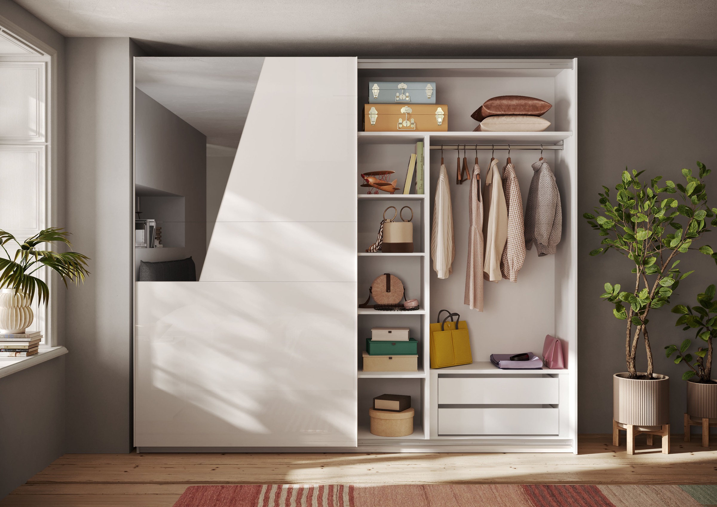 INOSIGN Inneneinteilung "Malmo Weiß, Zubehör Schwebetürenschrank, Breite 13 günstig online kaufen