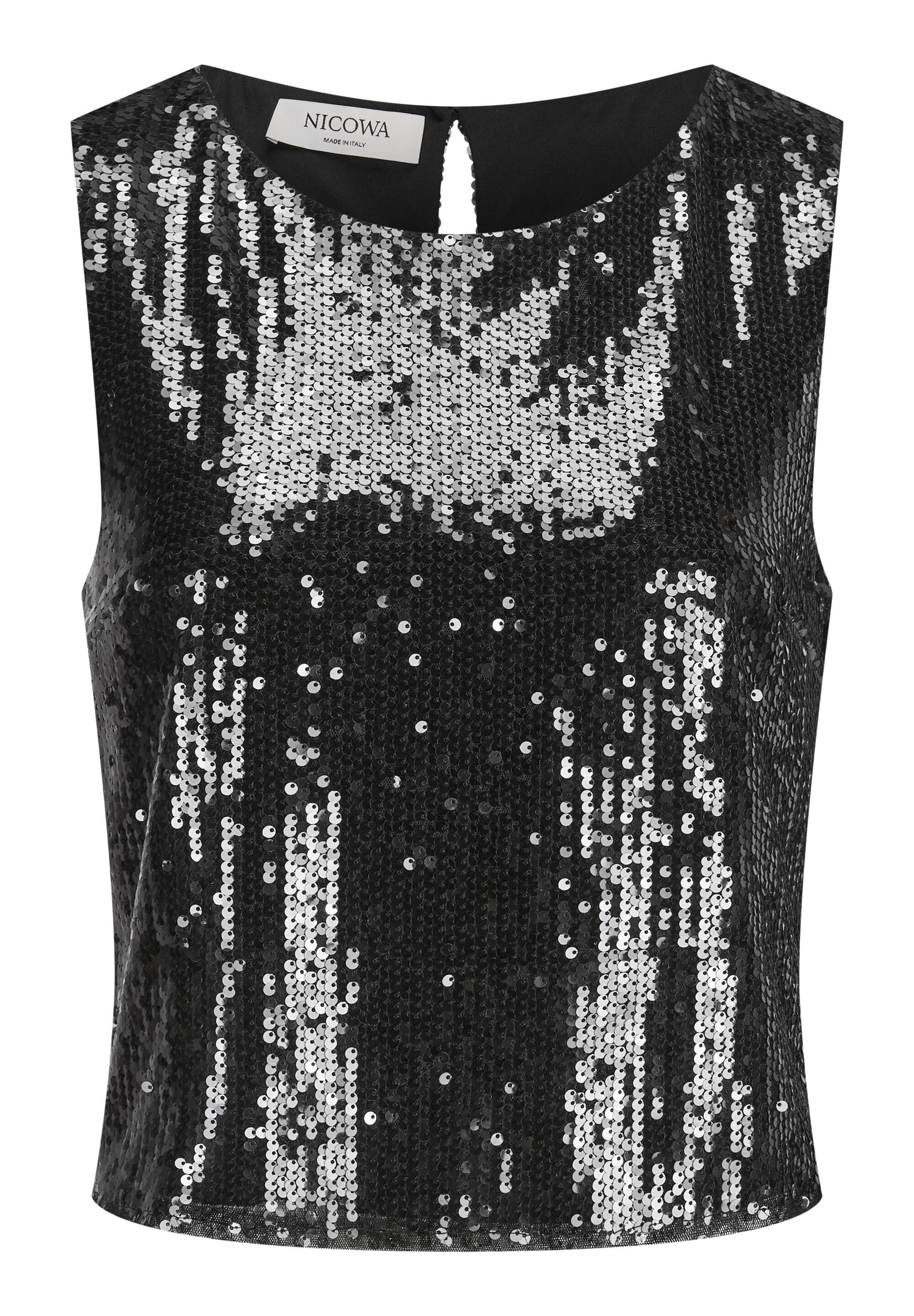 Nicowa Shirttop "TOSKALO" funkelnden Paillettenmaterial