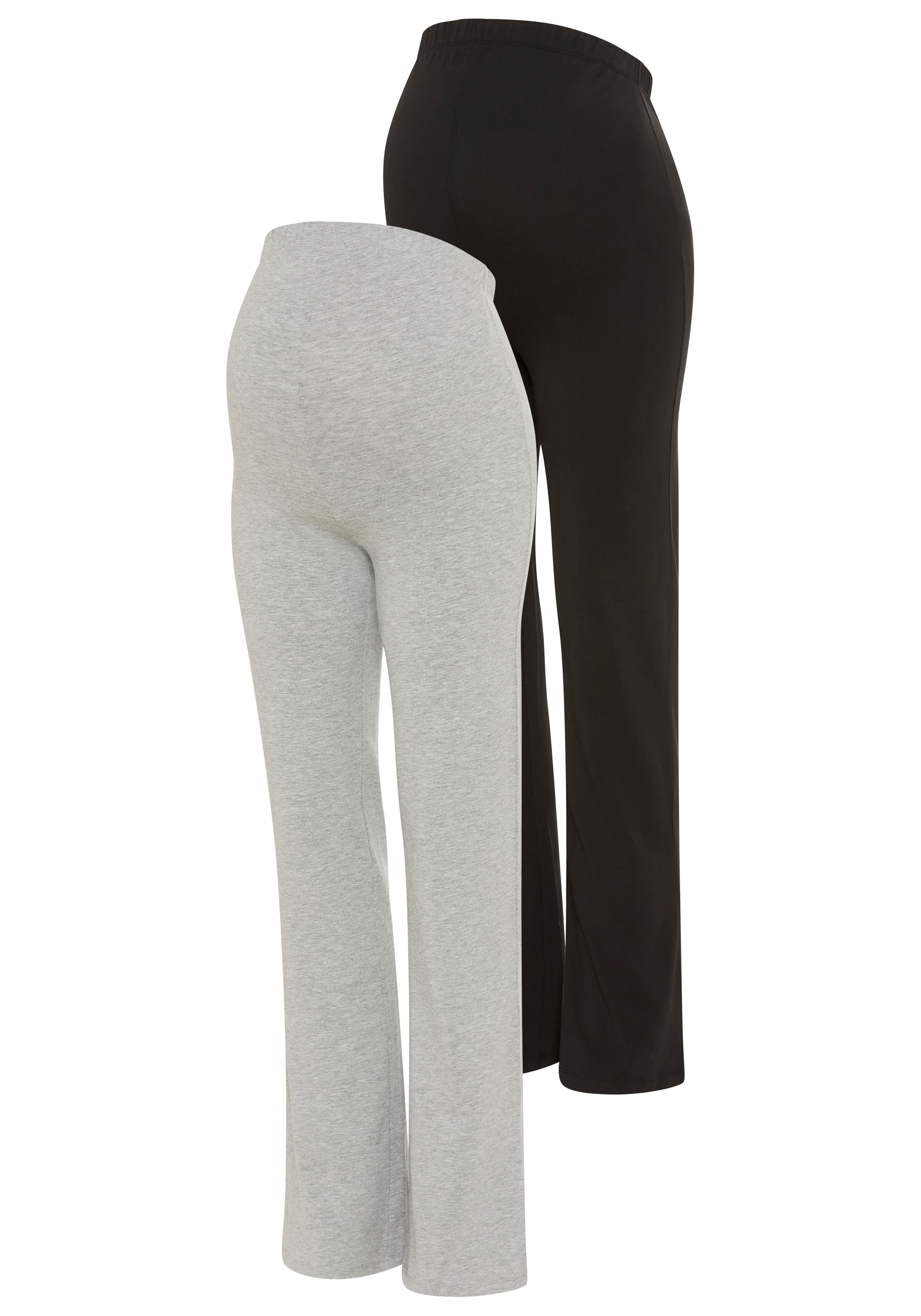Neun Monate Umstandshose "2er Pack Umstands-Leggings mit geradem Bein" für Schwangerschaft, aus weicher Baumwollmischung, langer Schnitt