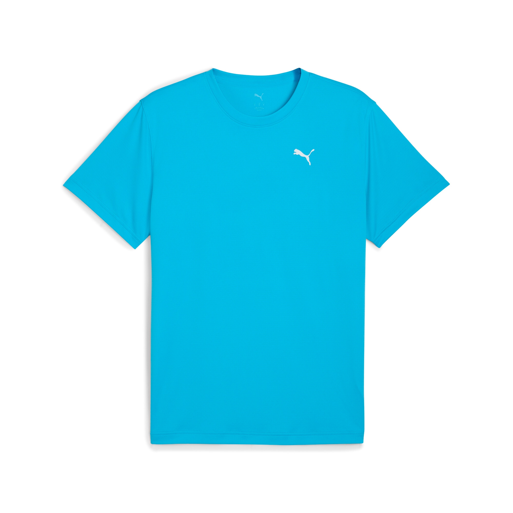 PUMA Herren Laufshirt "GRAPHICS RUNNING FASTER TEE M", blau, Gr. XL, Web, Obermaterial: 100% Polyester, Shirts, Regular Fit, mit dryCELL Technologie,
