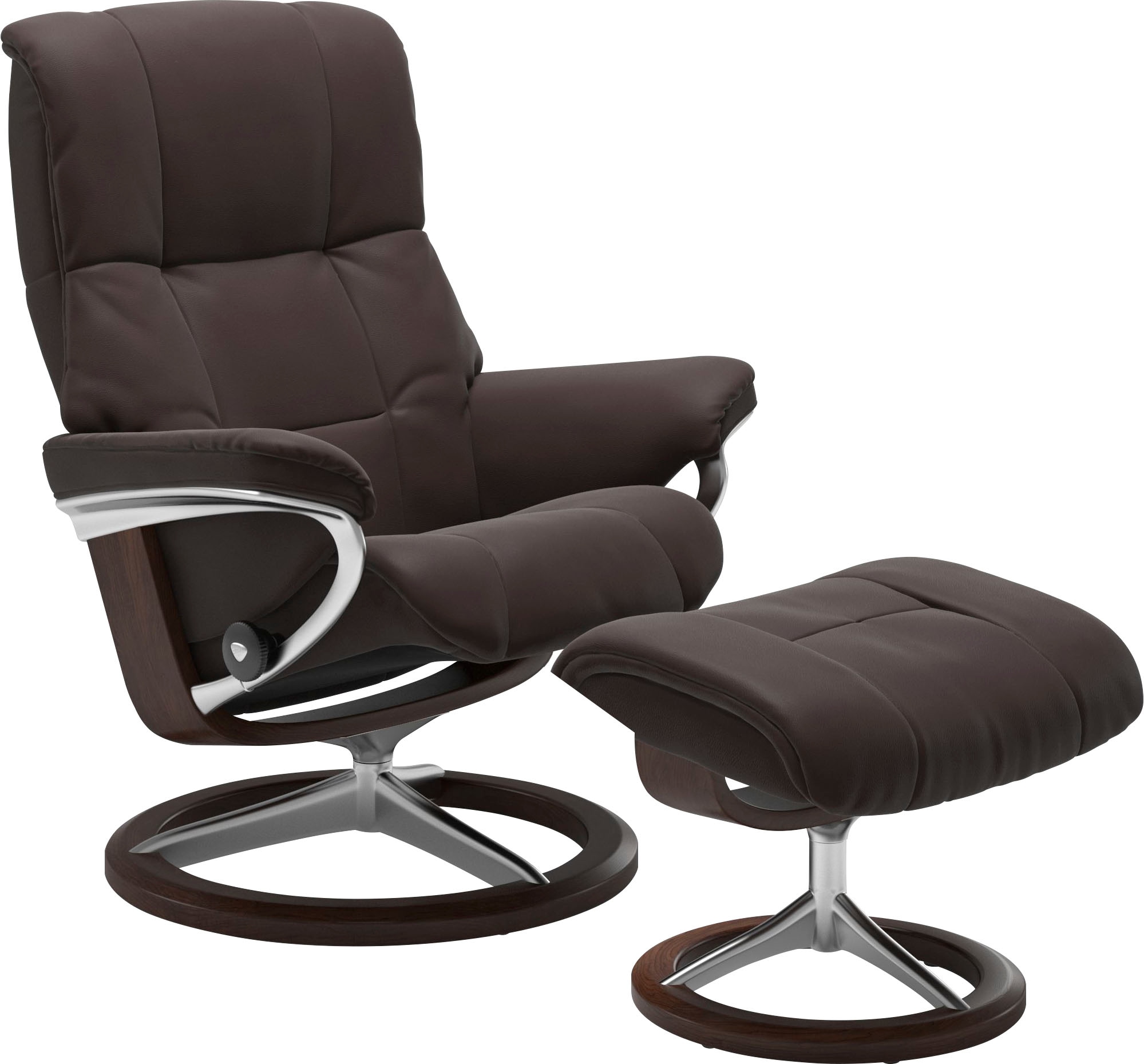Stressless Relaxsessel "Mayfair" Set, Relaxsessel mit Hocker, mit Hocker, mit Signature Base, Größe S, M & L, Gestell Braun