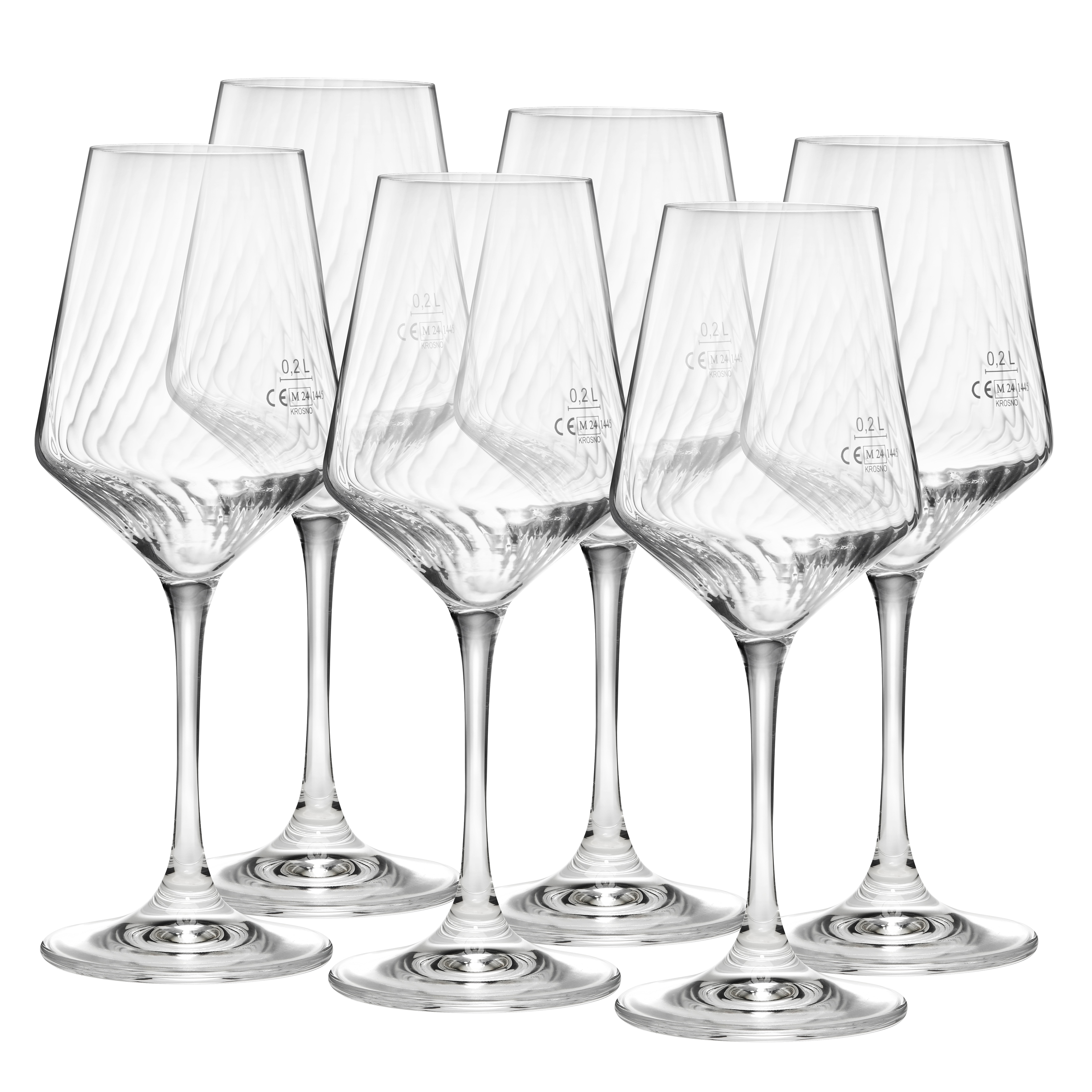 van Well Weinglas "Eva, Weingläser 45 cl geeicht, 6 Stück" Relief-Optik, spülmaschinengeeignet