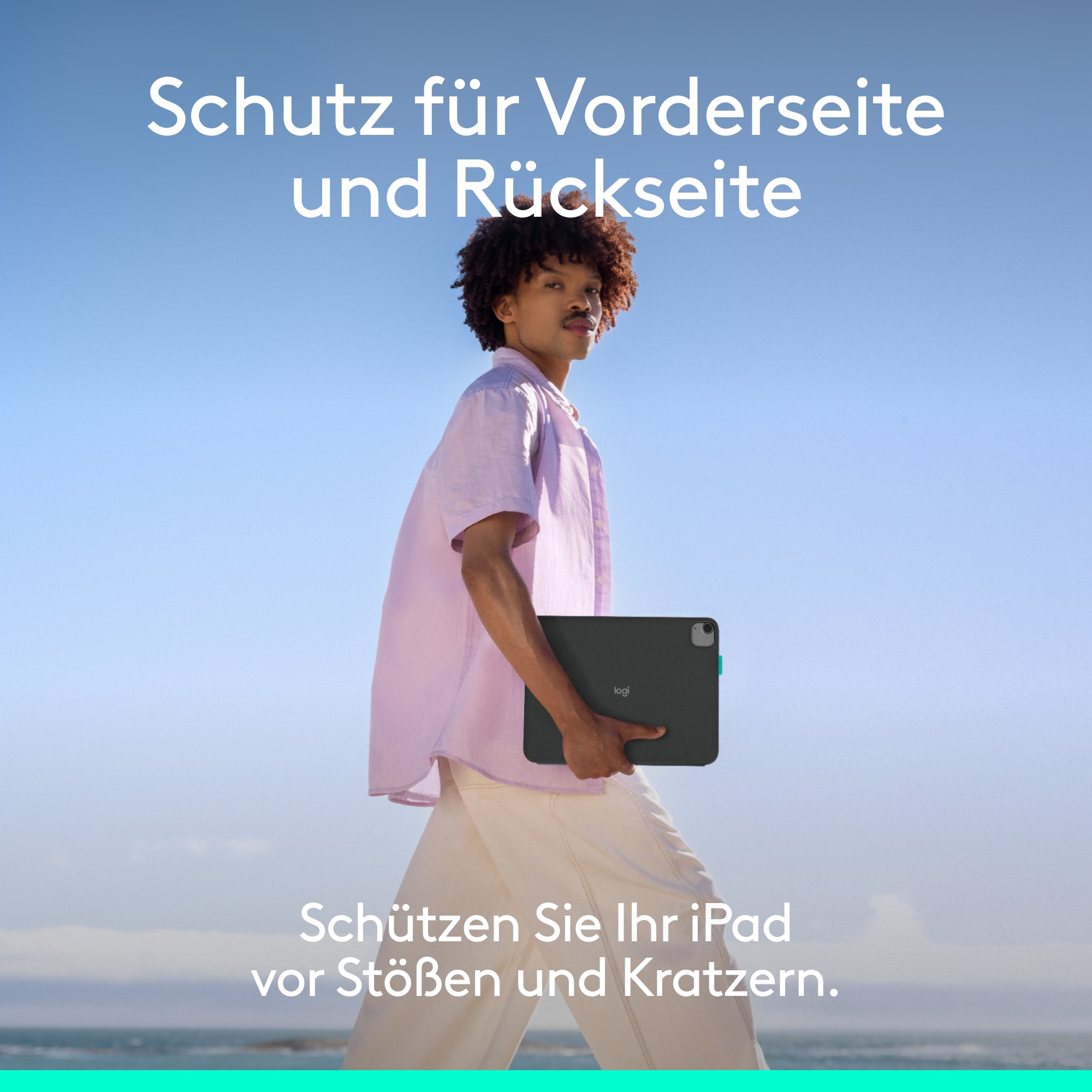 Logitech iPad-Tastatur »FLIP FOLIO - DEU - WESTMID-511 - IPAD PRO11&AIR11/5TH,PIZZA BOX«, Bluetooth-Tastatur