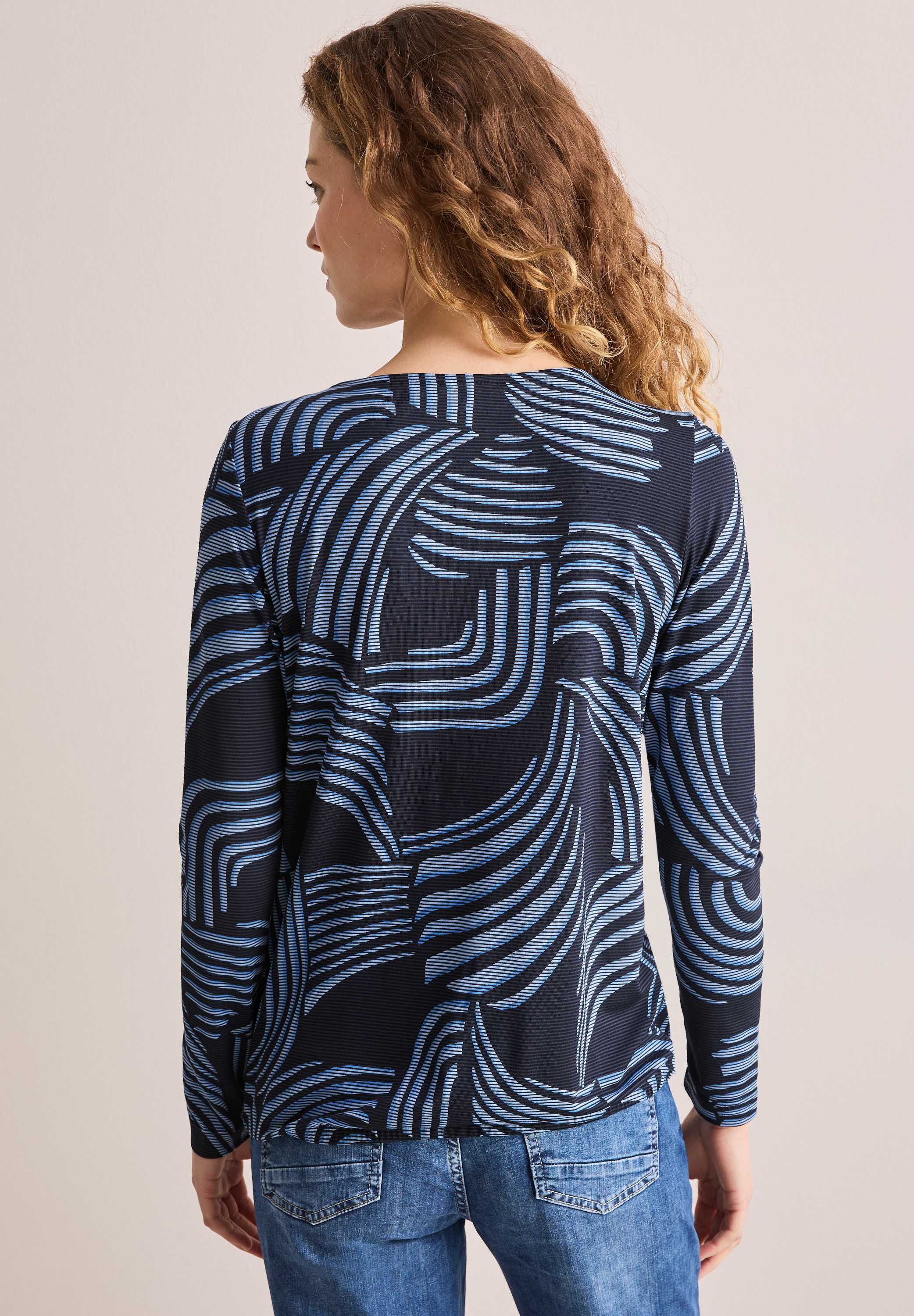 Cecil Print-Shirt, mit U-Boot-Ausschnitt